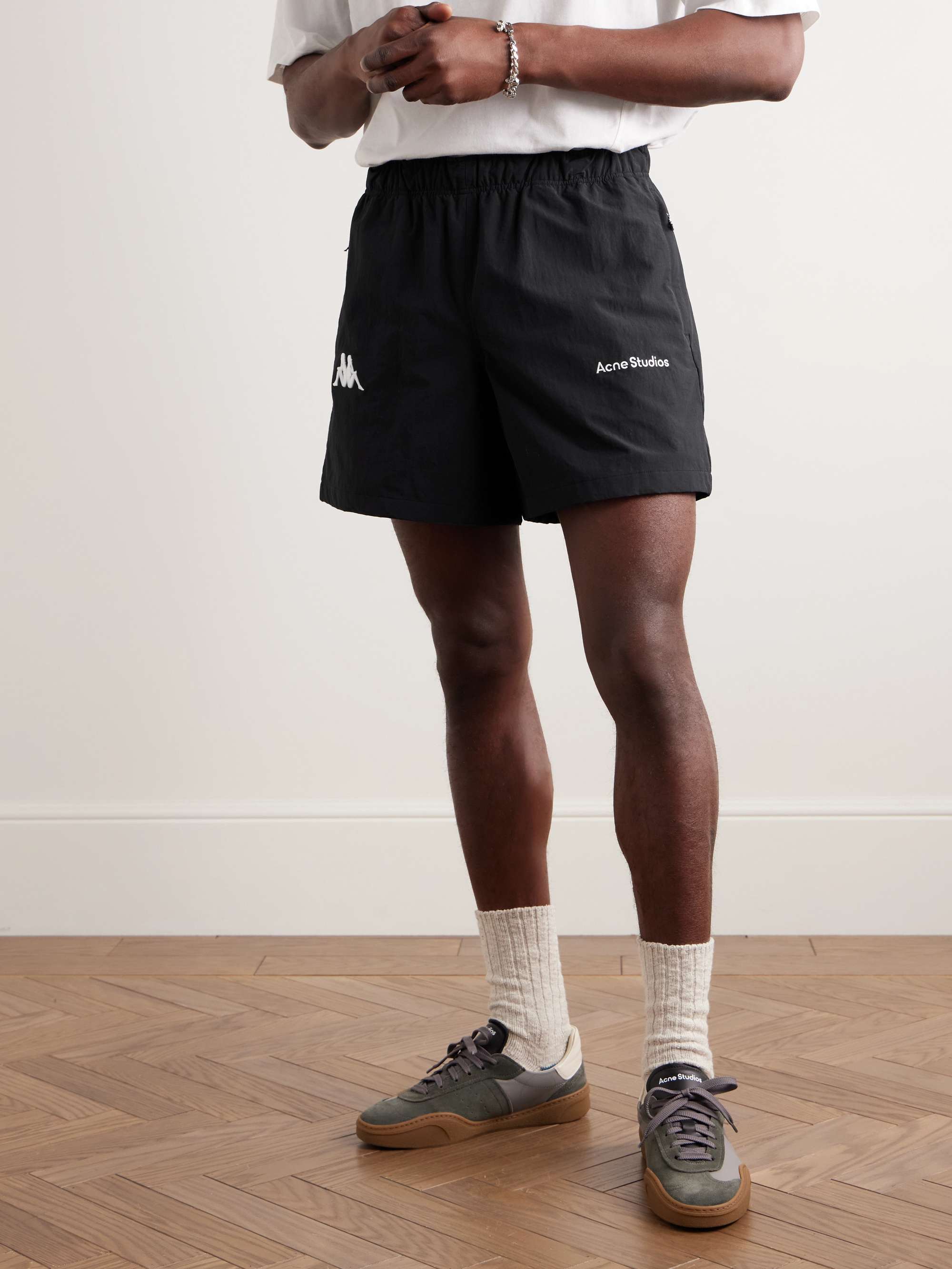 + Kappa Straight-Leg Logo-Embroidered Nylon Shorts view
