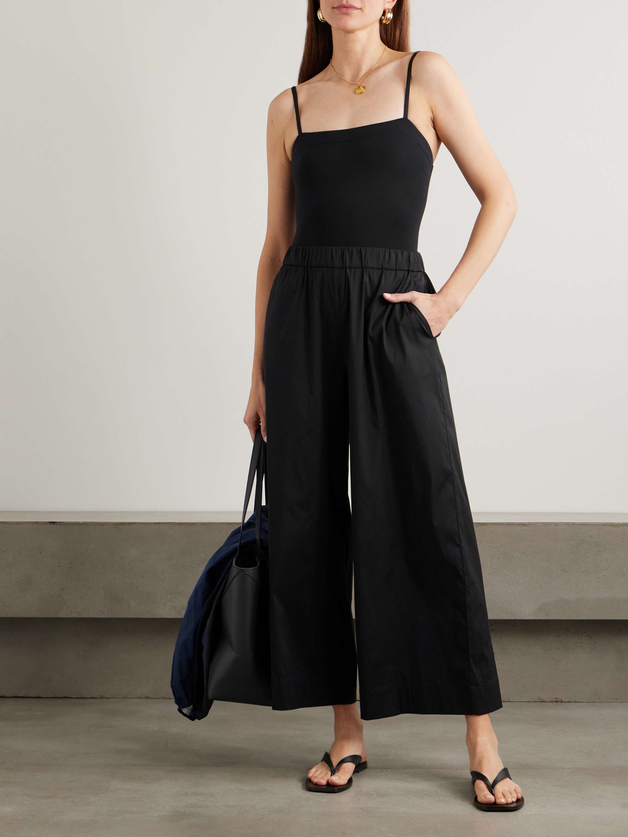 Rio cotton-blend poplin wide-leg pants view