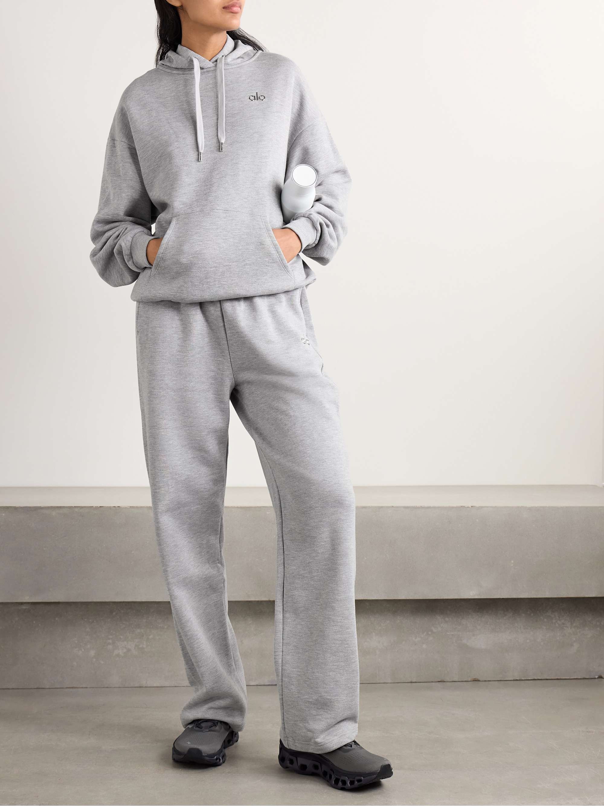 Accolade cotton-blend jersey track pants view