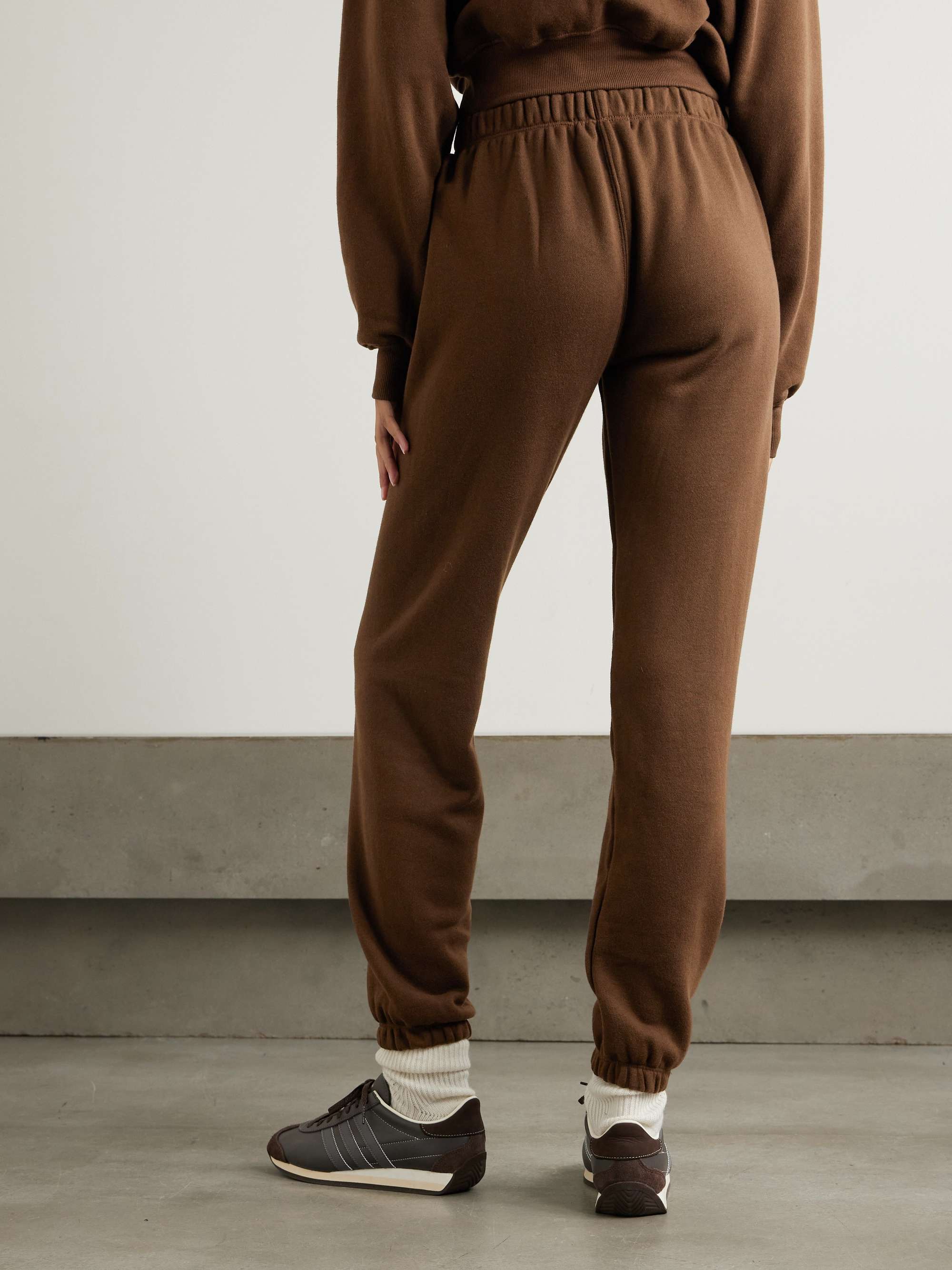 Cotton and modal-blend jersey tapered track pants view