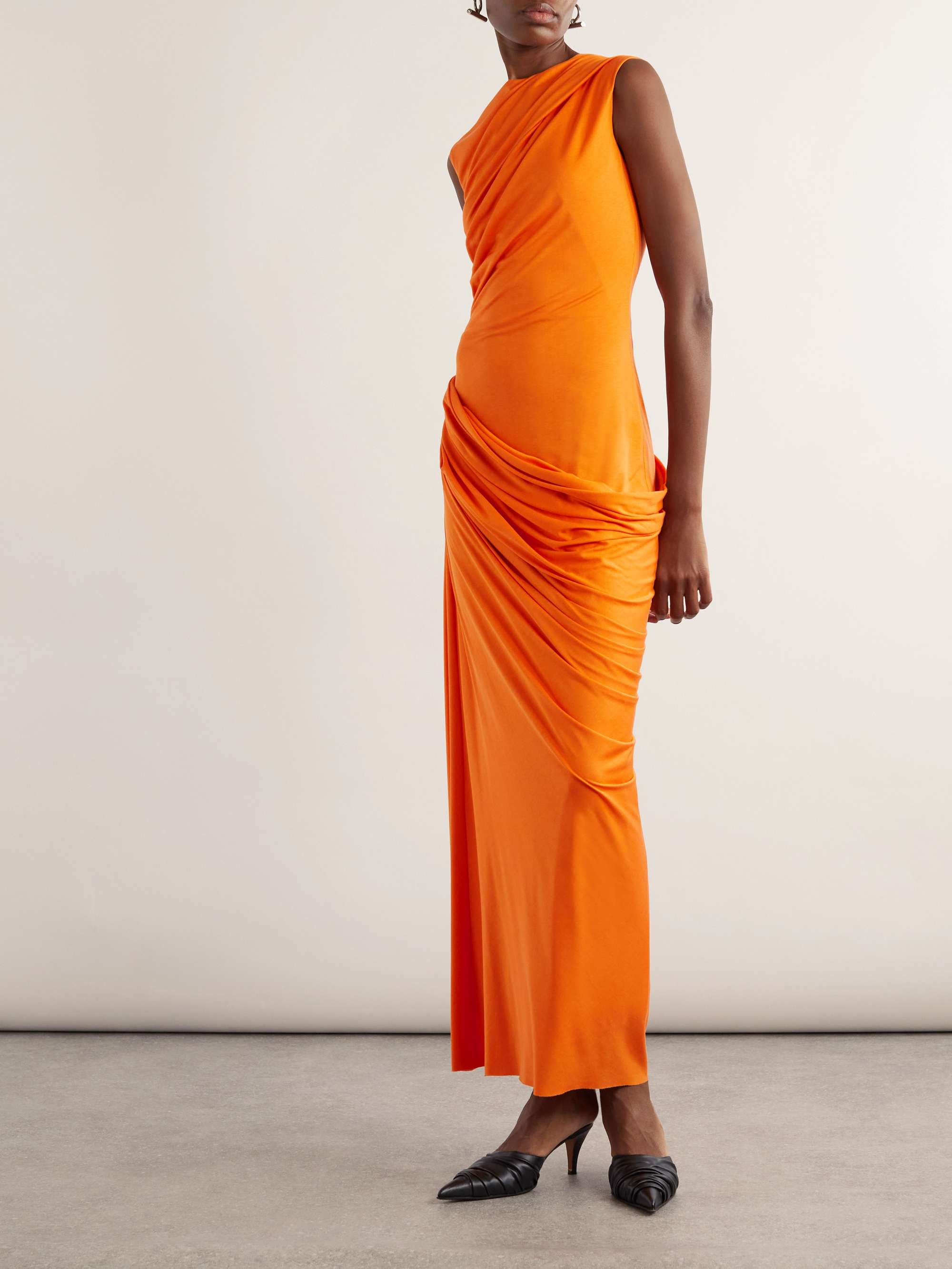 Draped silk-jersey maxi dress view