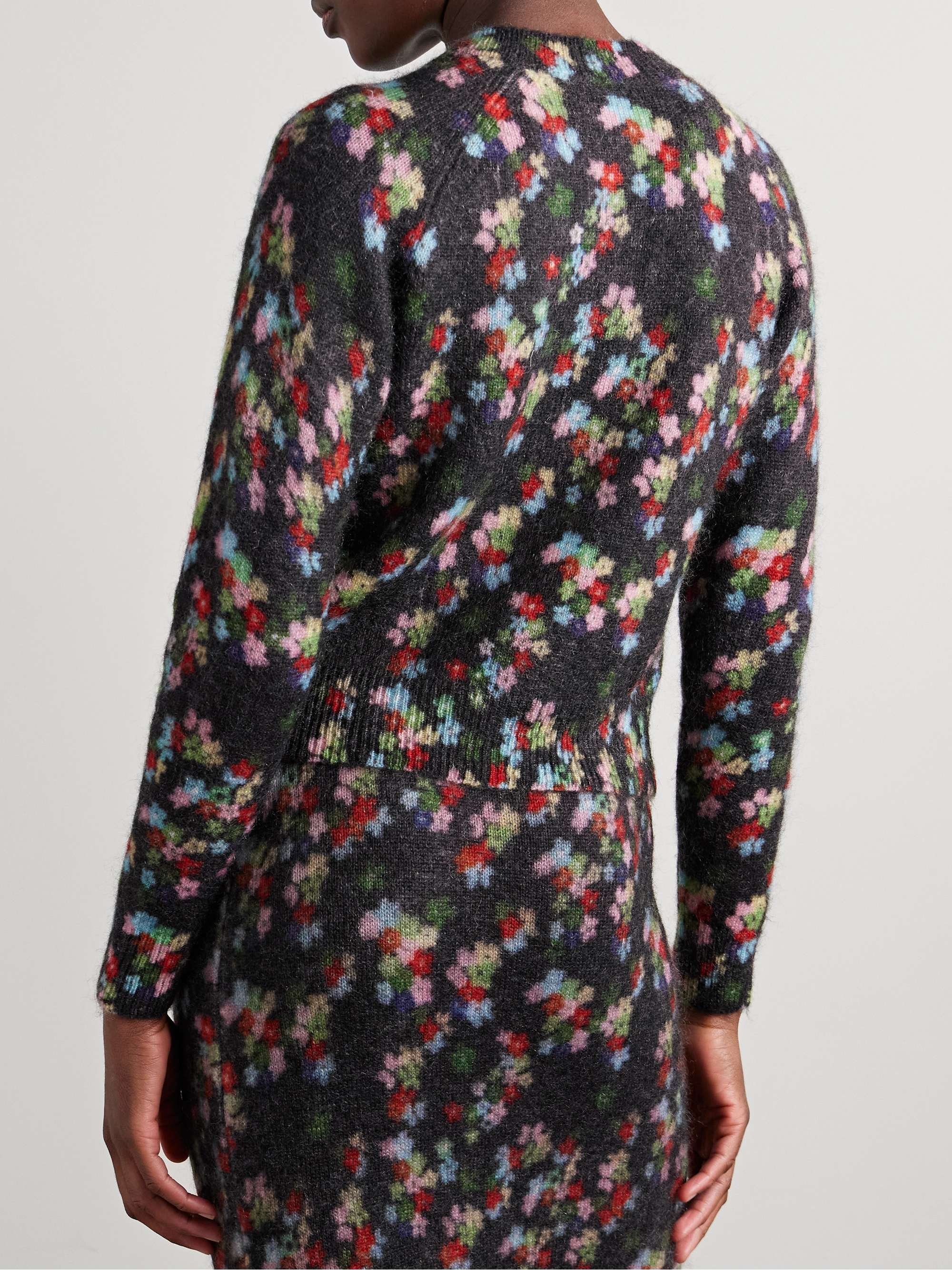 Violetta floral-print mohair-blend cardigan view