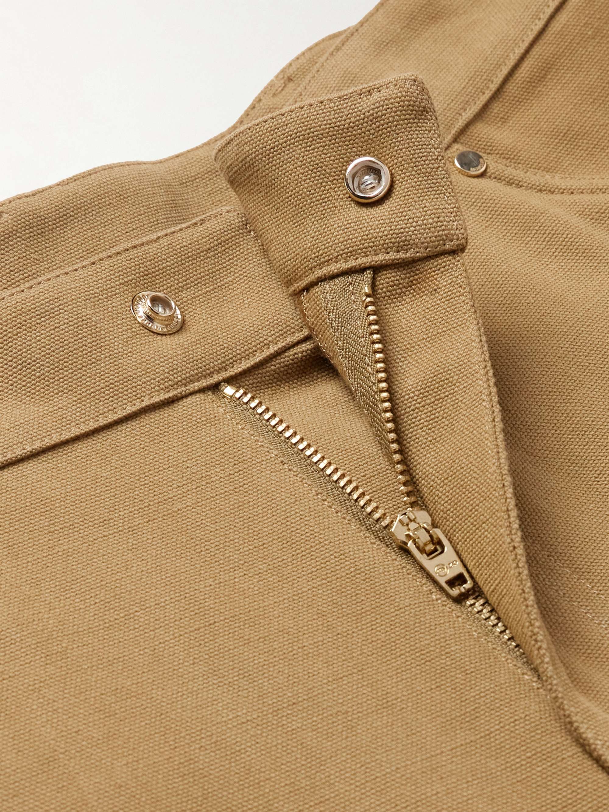 + Roc Nation by Jay-Z Straight-Leg Logo-Embroidered Panelled Washed Cotton-Canvas Trousers view
