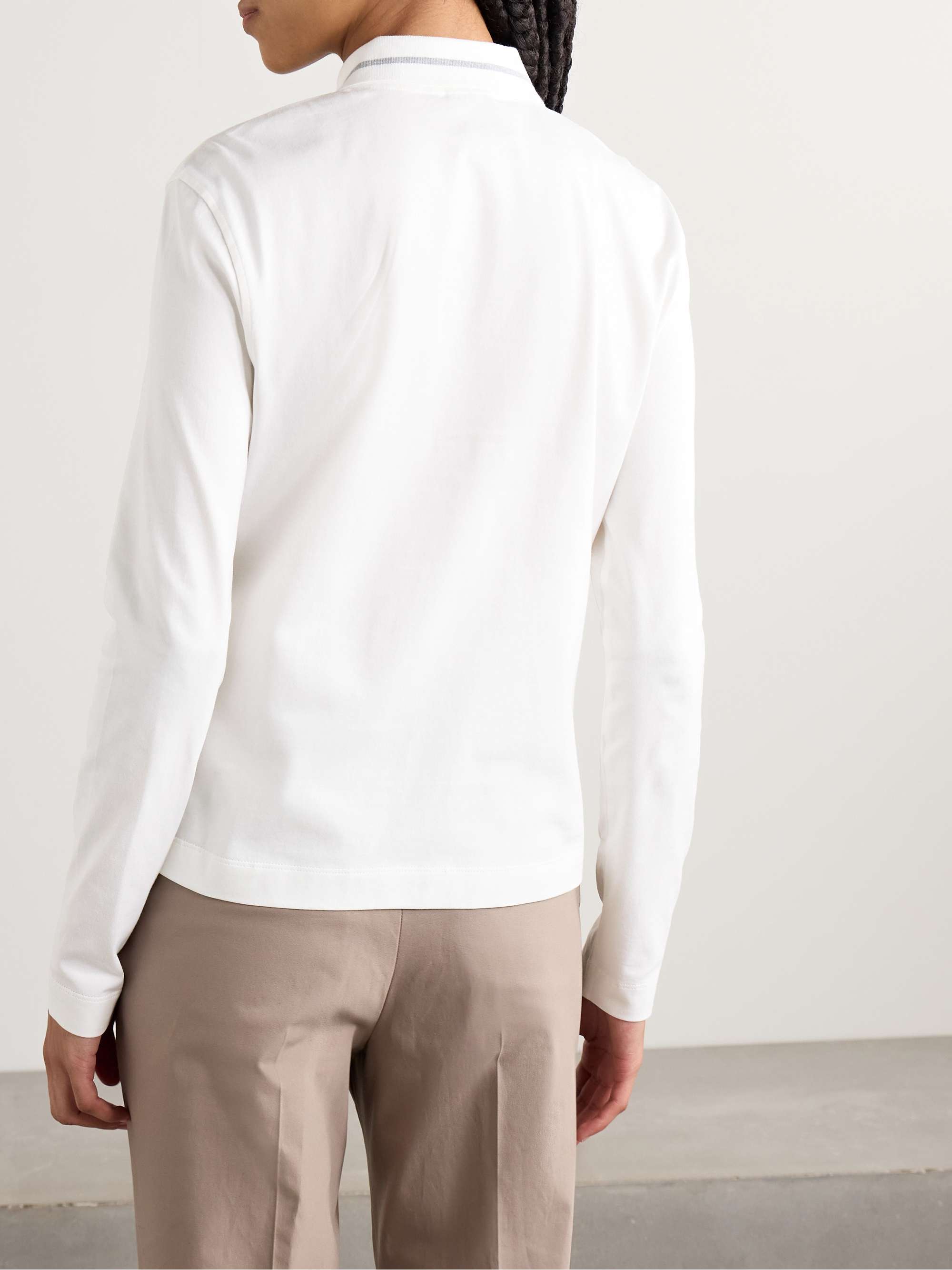 Printed cotton-jersey polo shirt view