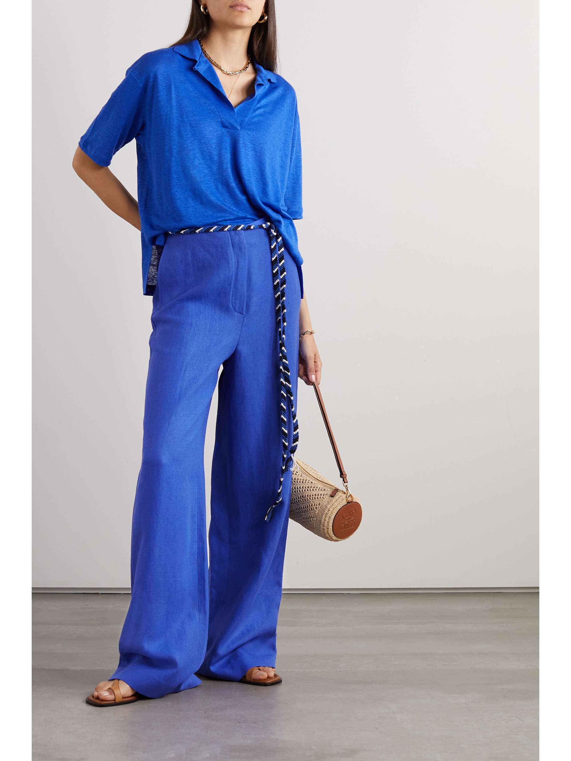 Antigua linen-twill wide-leg pants view