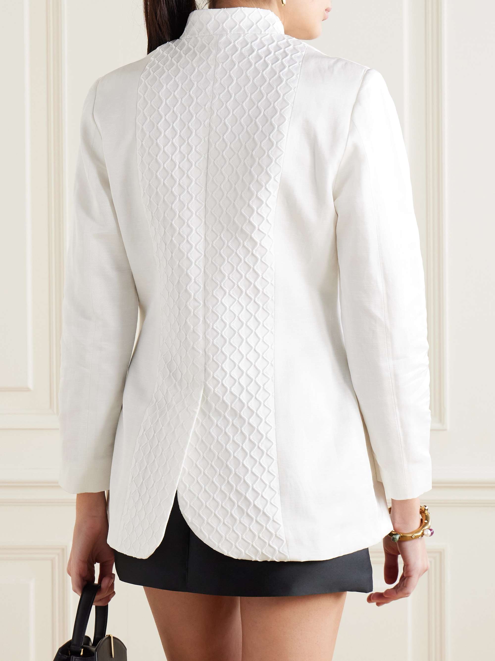 Jenny textured-satin jacket view