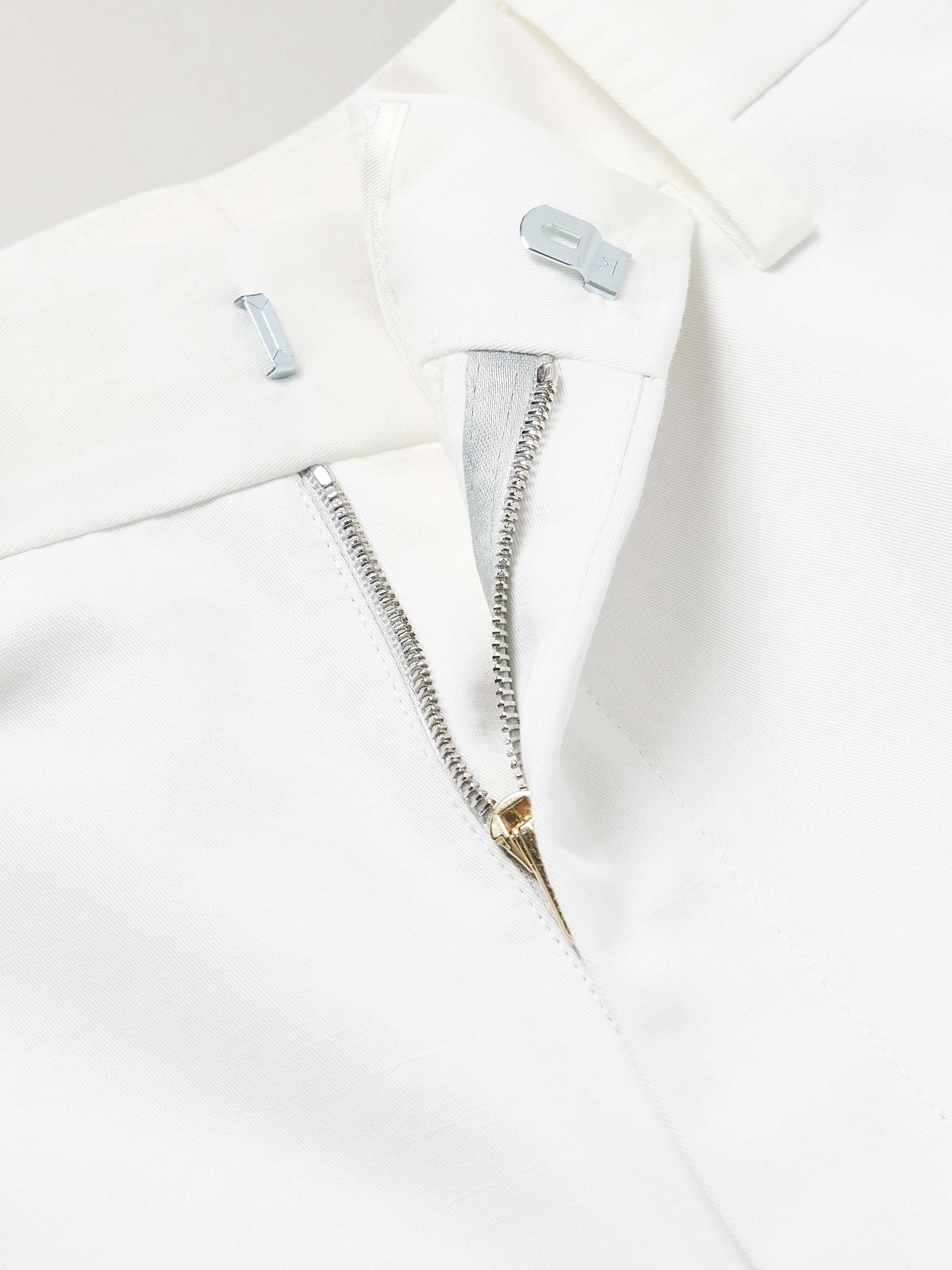 Straight-Leg Cotton and Linen-Blend Trousers view