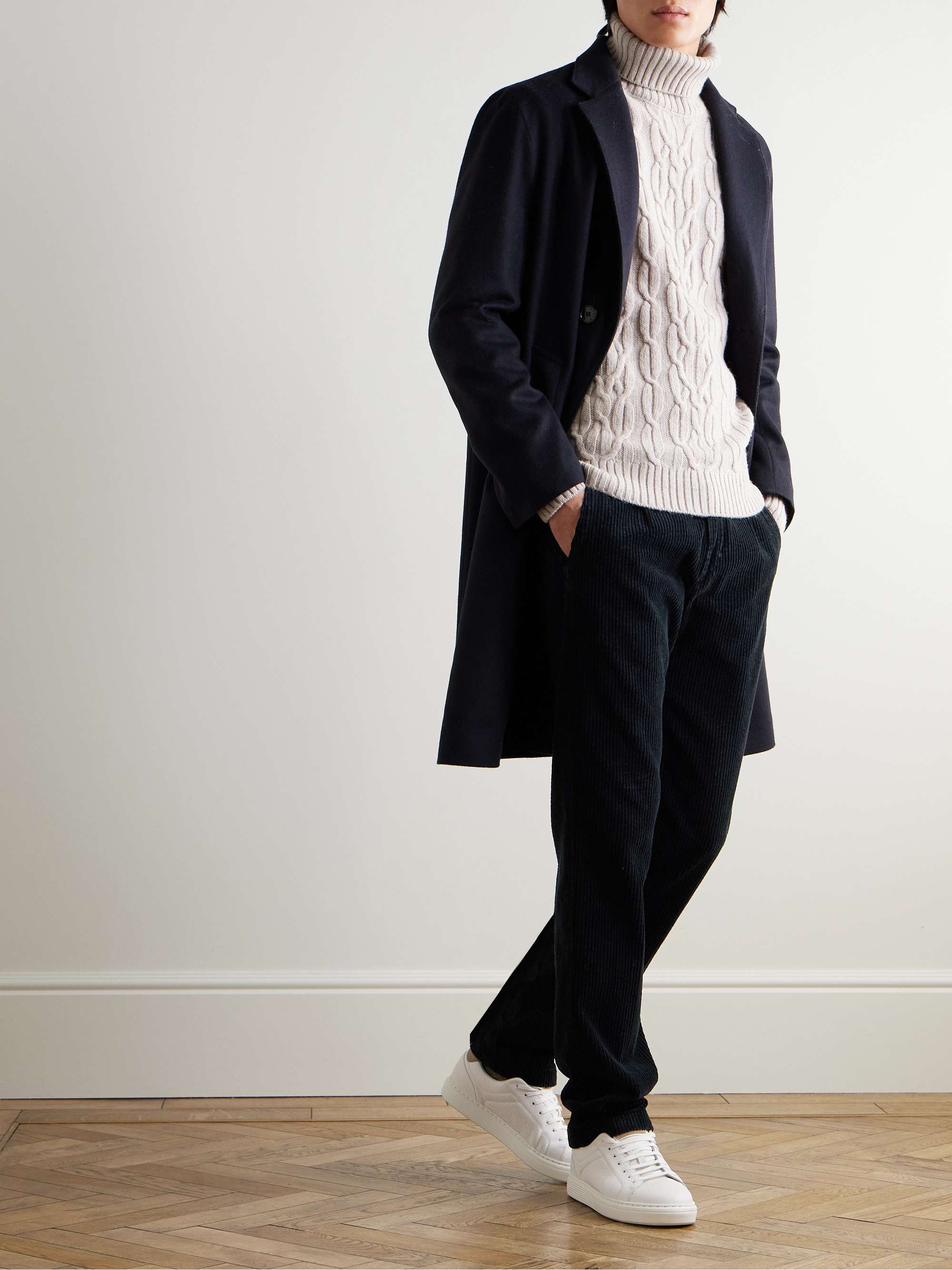 Winch2 Straight-Leg Pleated Cotton-Corduroy Trousers view