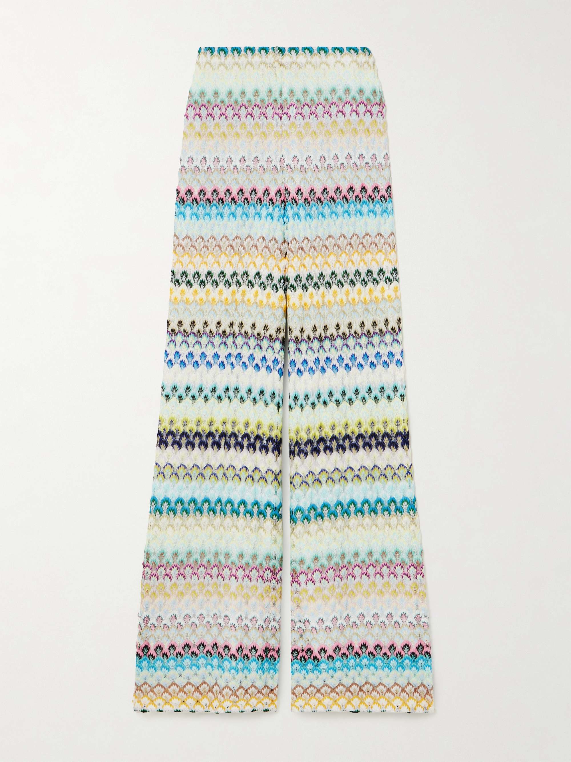 Crochet-knit wide-leg pants view