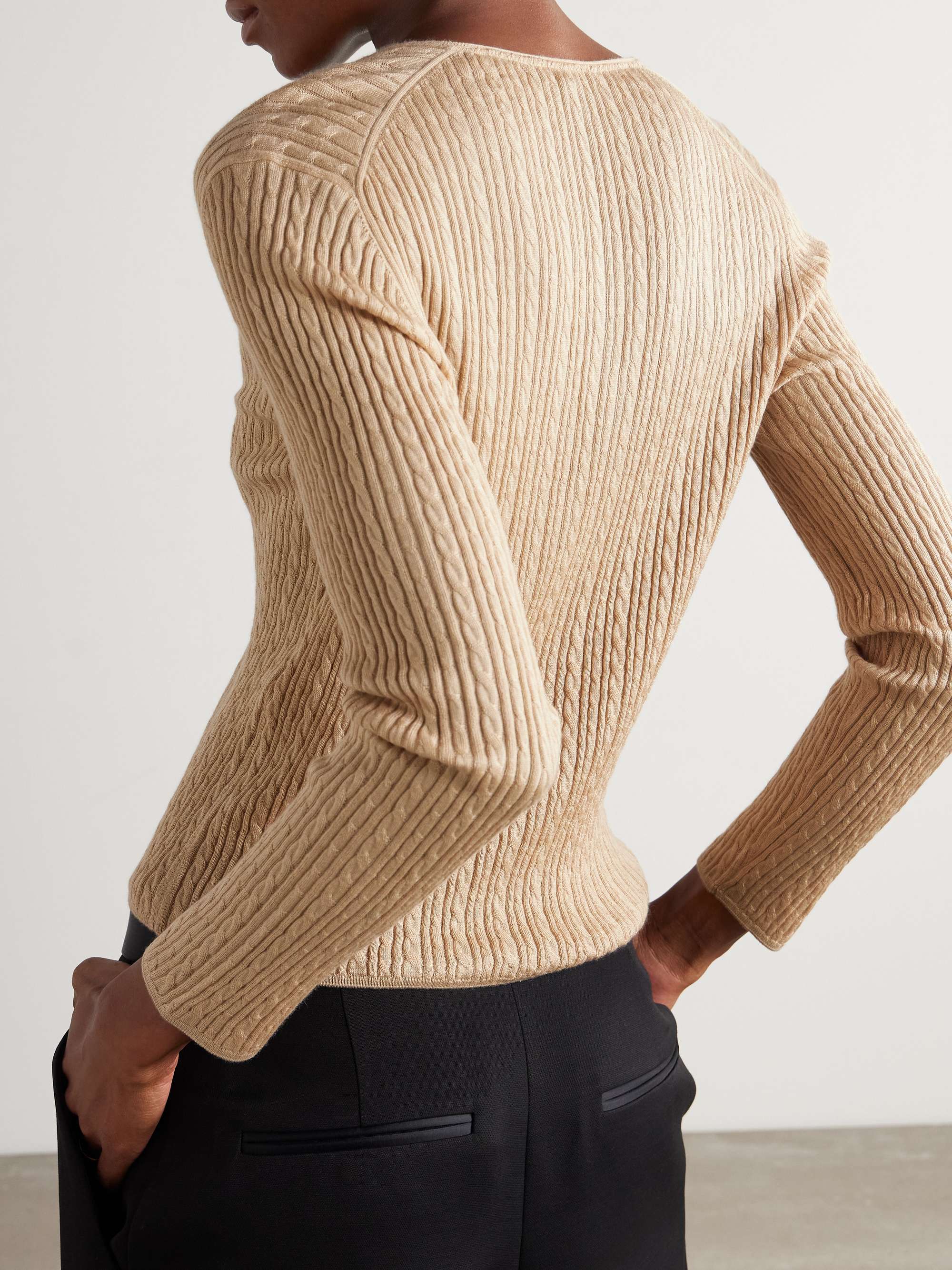 Rimella cable-knit cashmere and silk-blend cardigan view