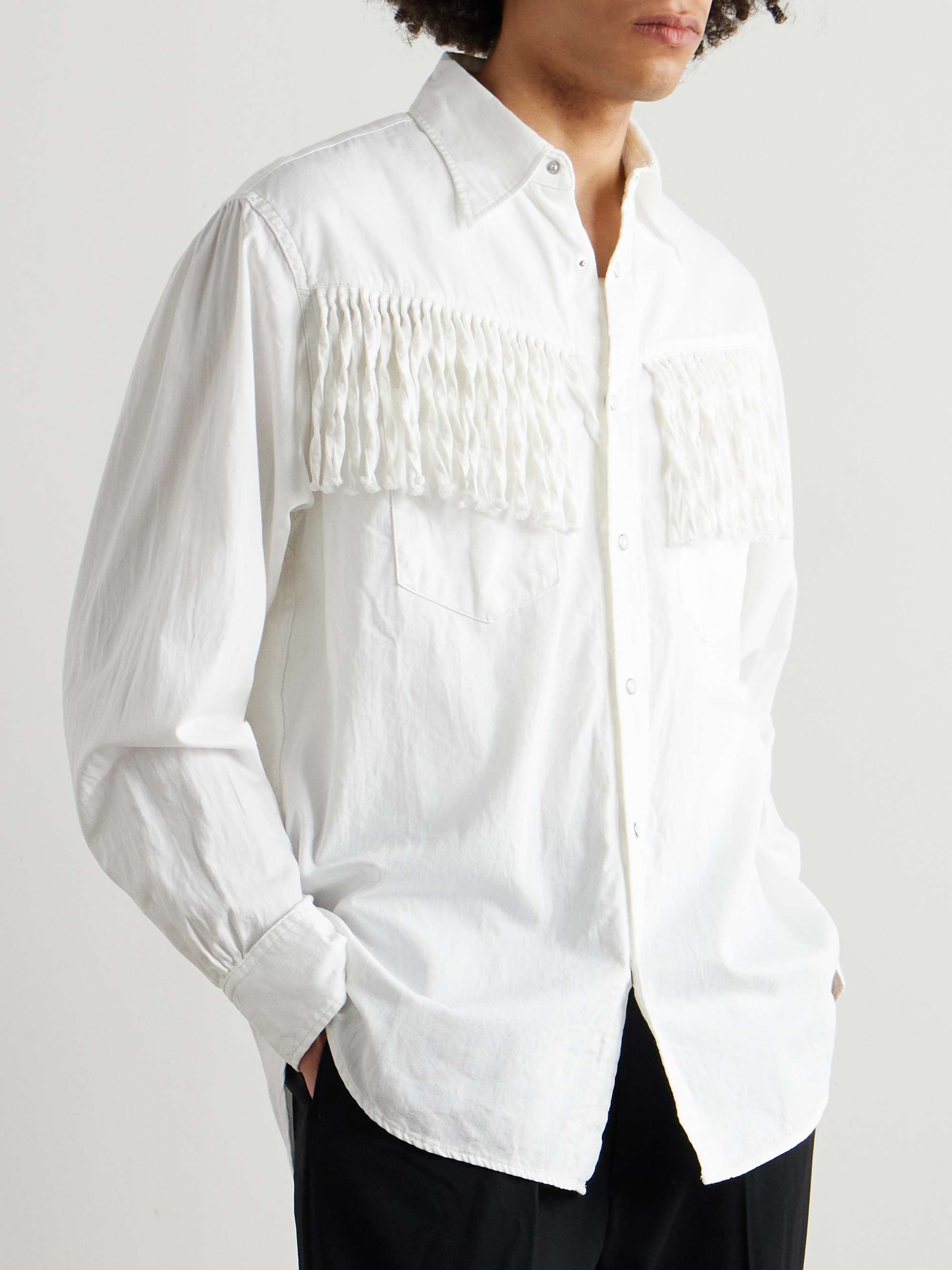 Husky Fringed Denim Western Shirt view