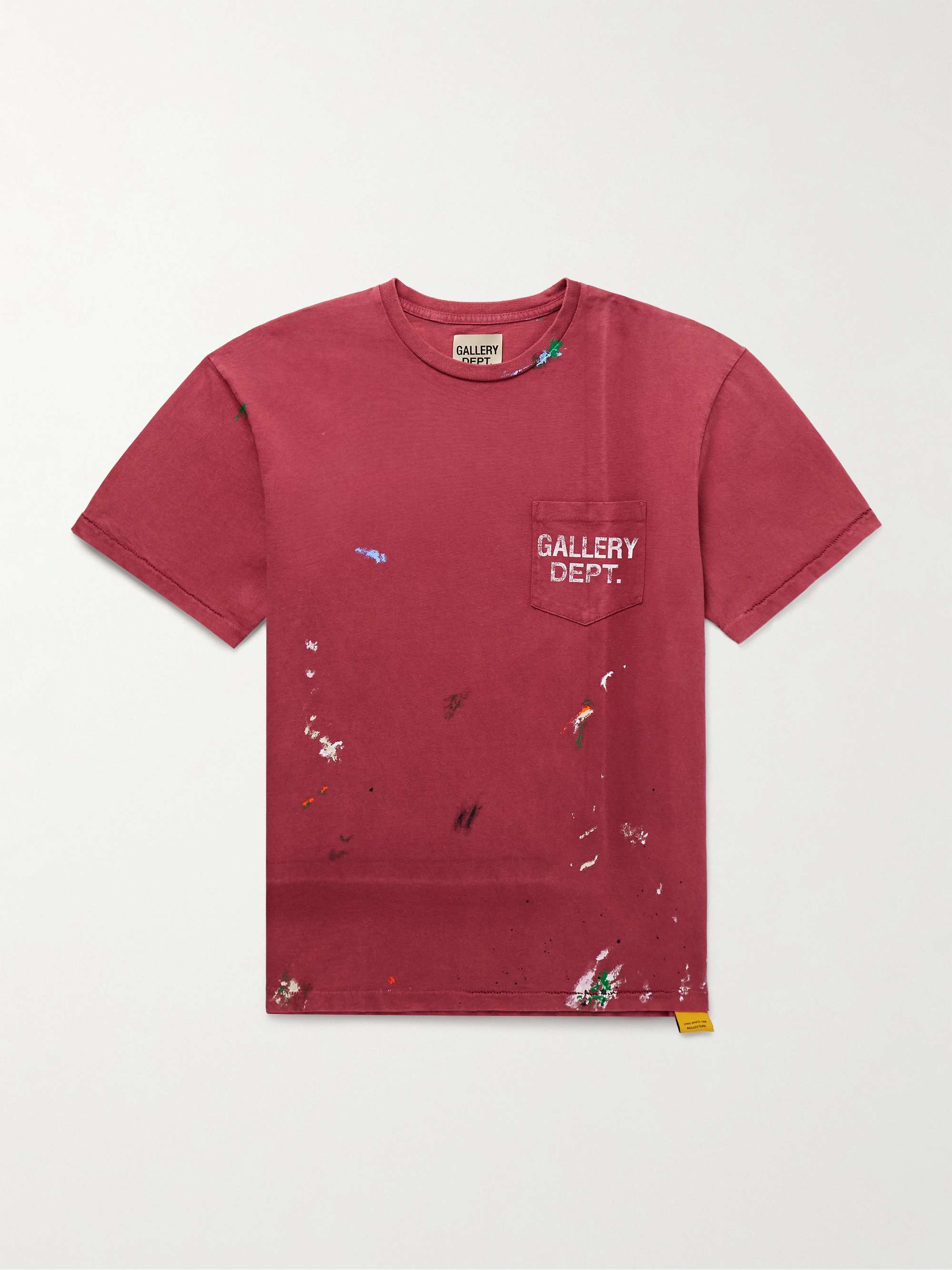 Logo-Print Paint-Splattered Cotton-Jersey T-Shirt view