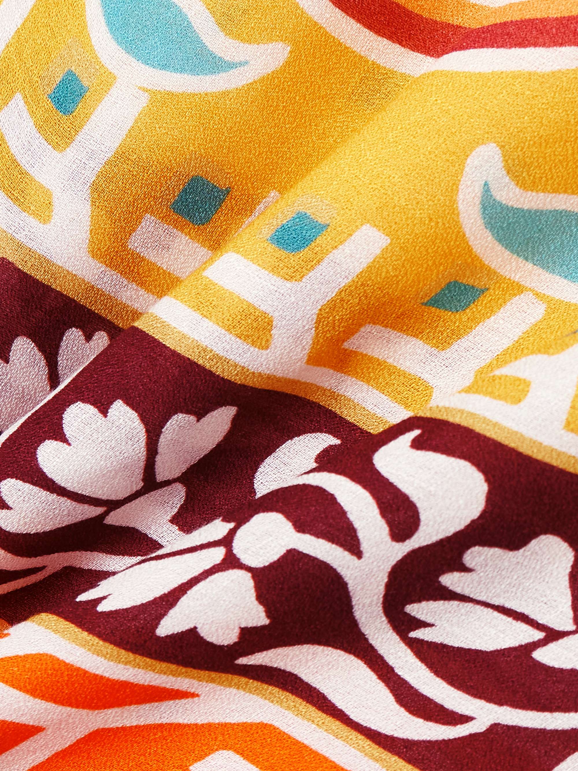 Asymmetric printed crepe de chine kaftan view