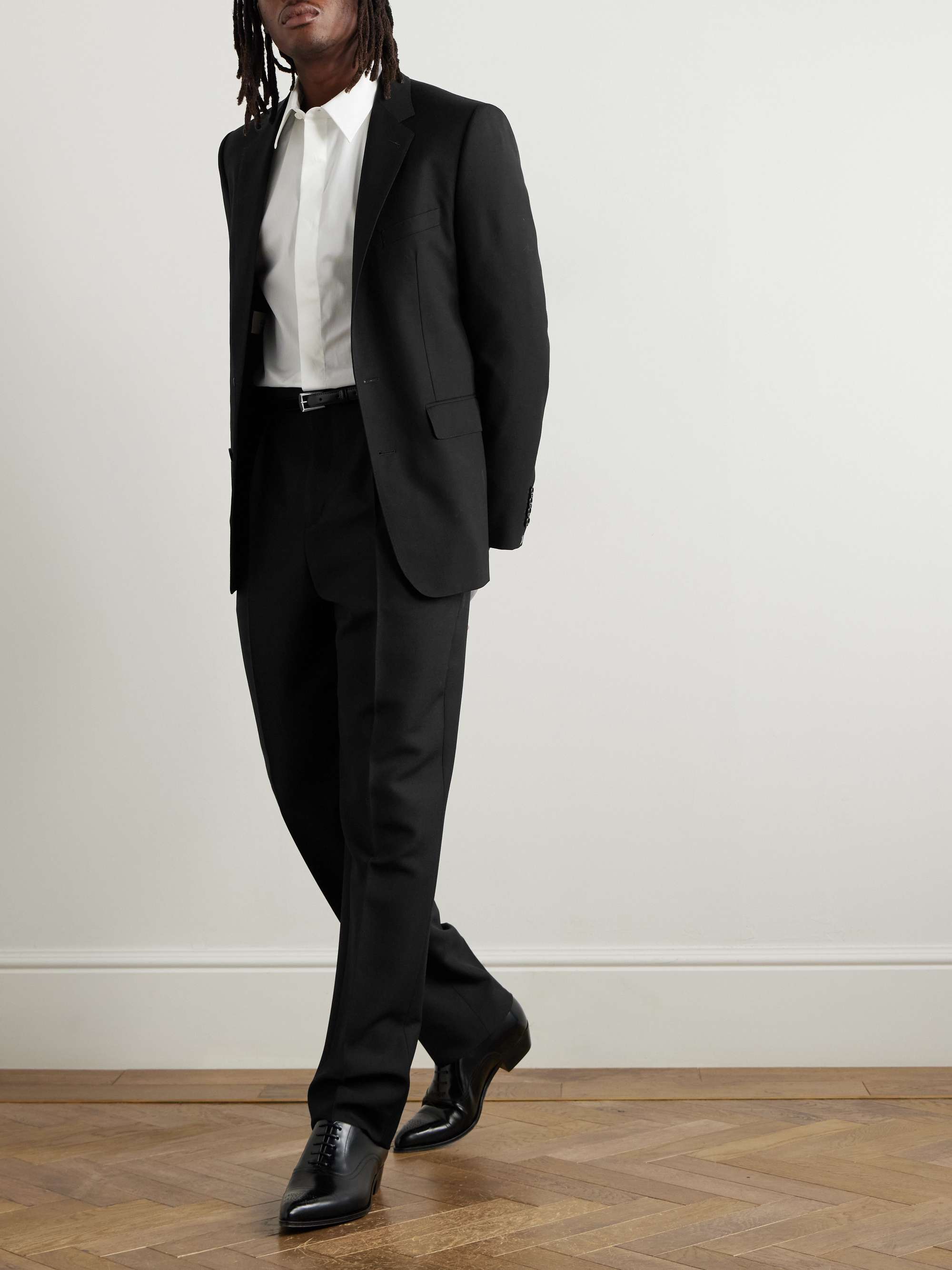 Keith Slim-Fit Pleated Wool and Mohair-Blend Twill Trousers view