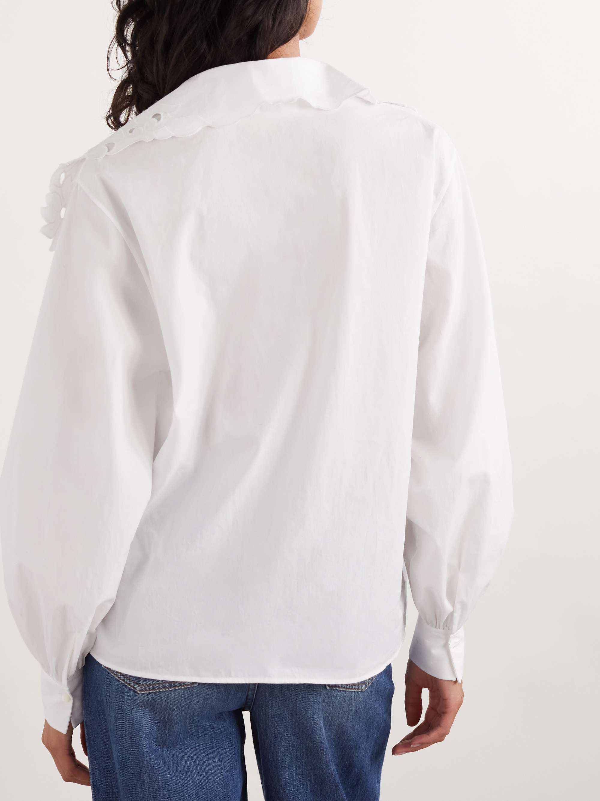 Broderie anglaise cotton-poplin shirt view