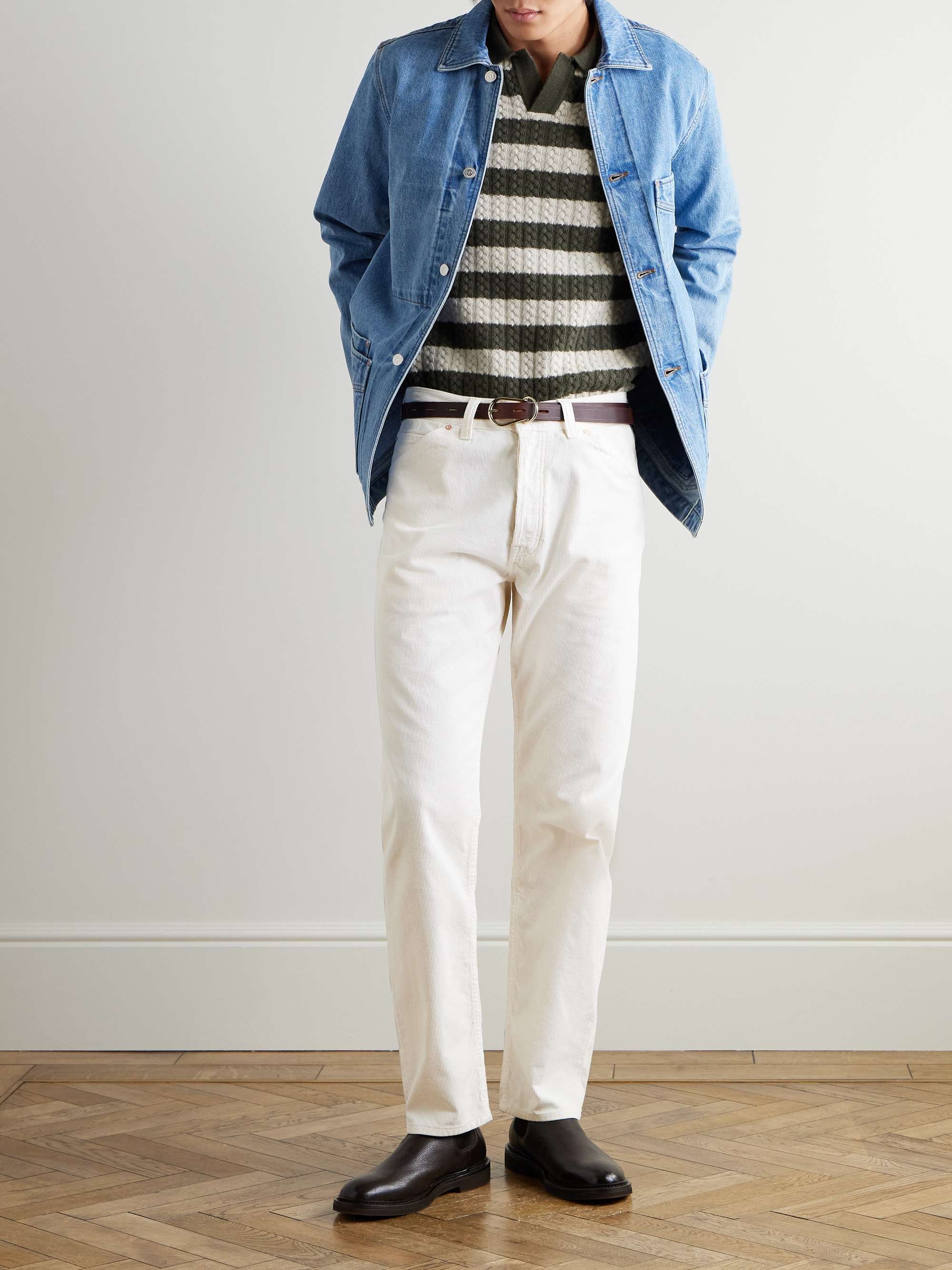 Tapered Cotton-Corduroy Trousers view