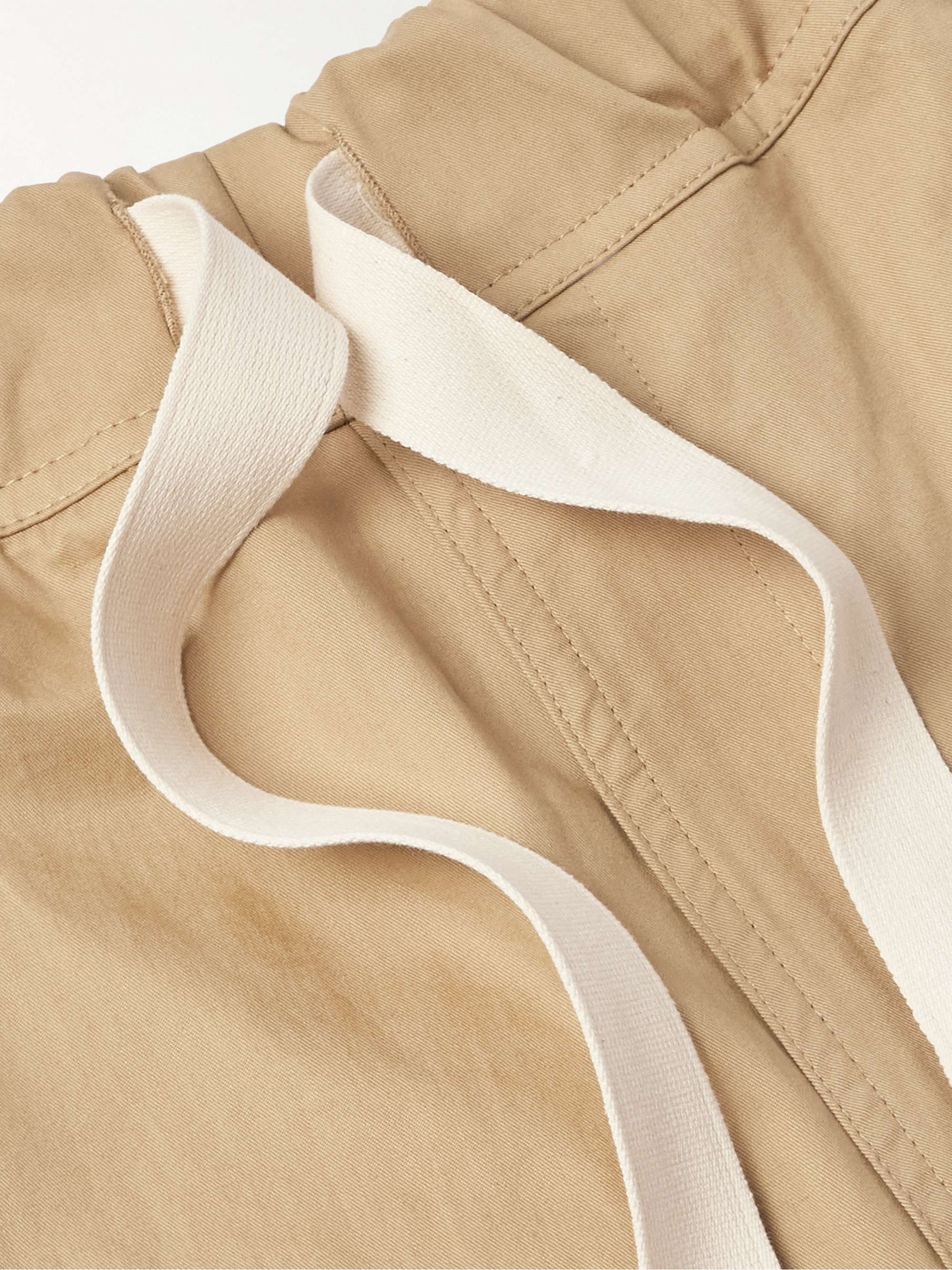 Wide-Leg Cotton-Twill Drawstring Cargo Trousers view