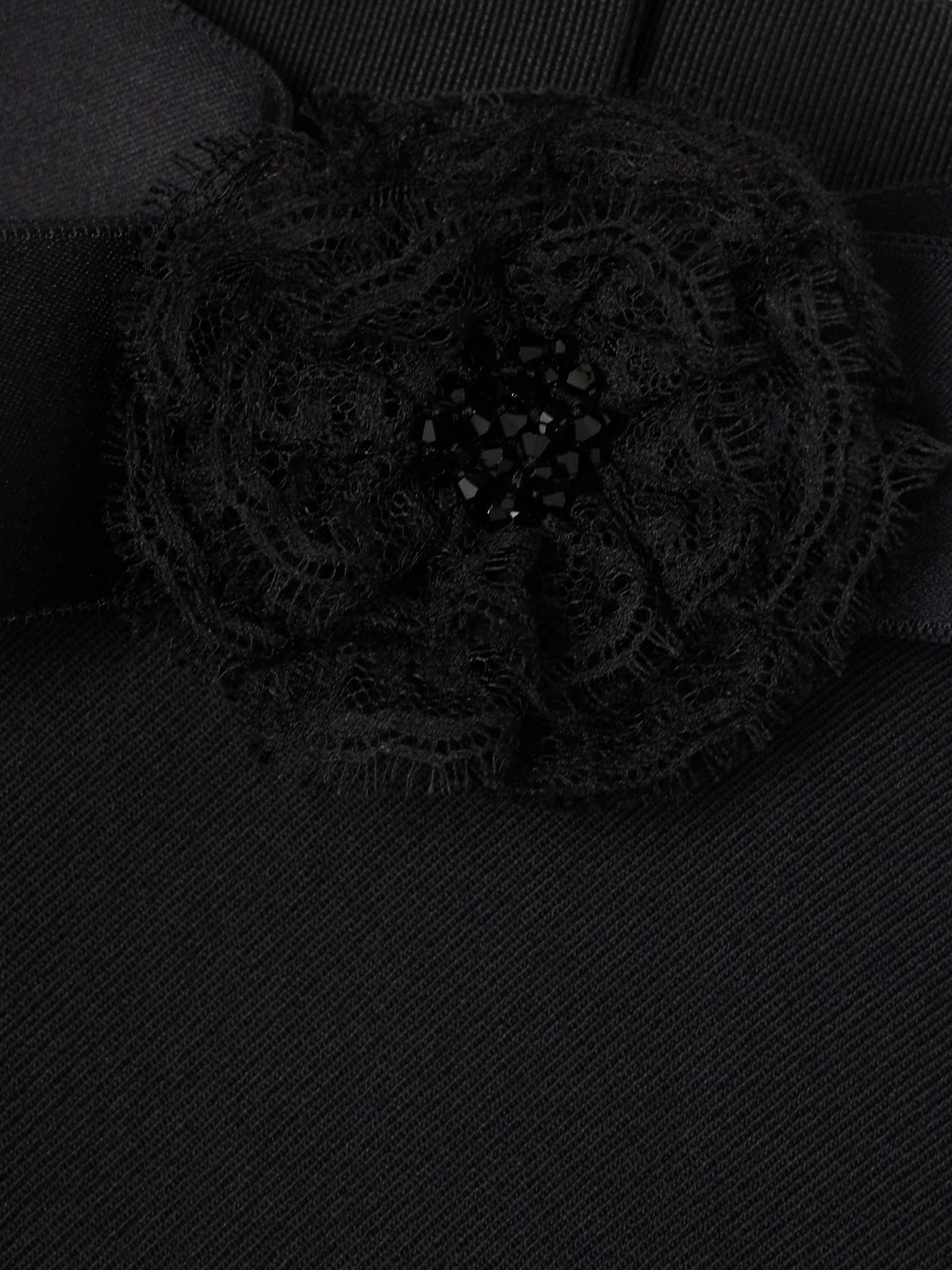 Appliquéd wool-crepe halterneck mini dress view