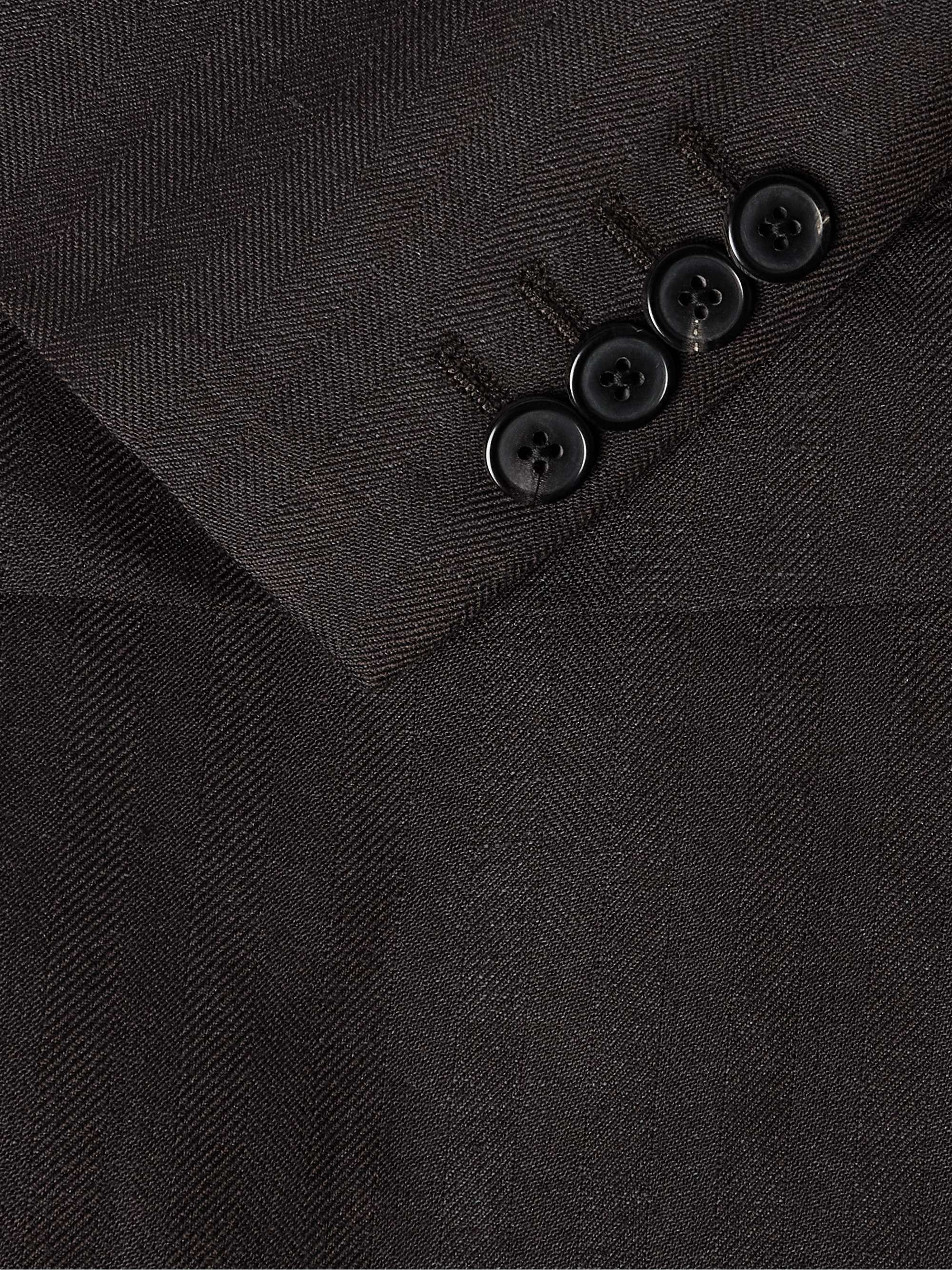 Slim-Fit Herringbone Linen and Wool-Blend Blazer view