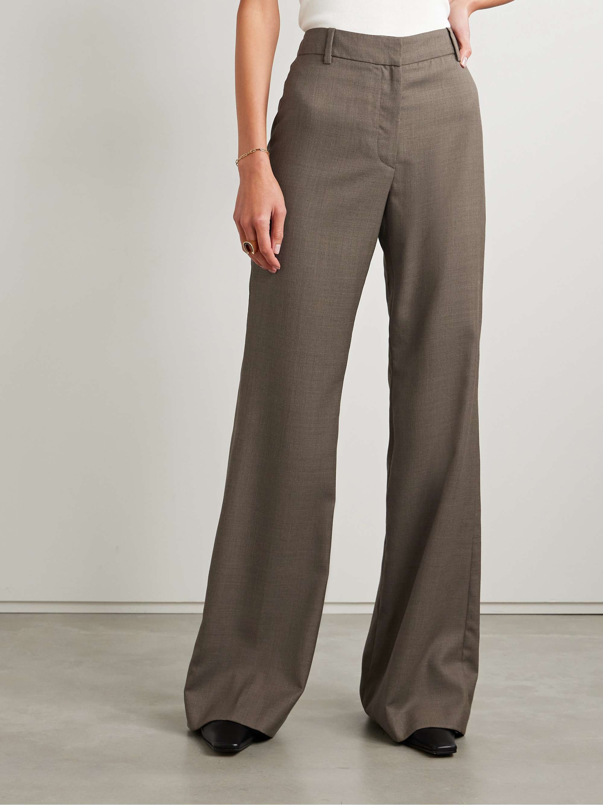 Effy wool-twill wide-leg pants view