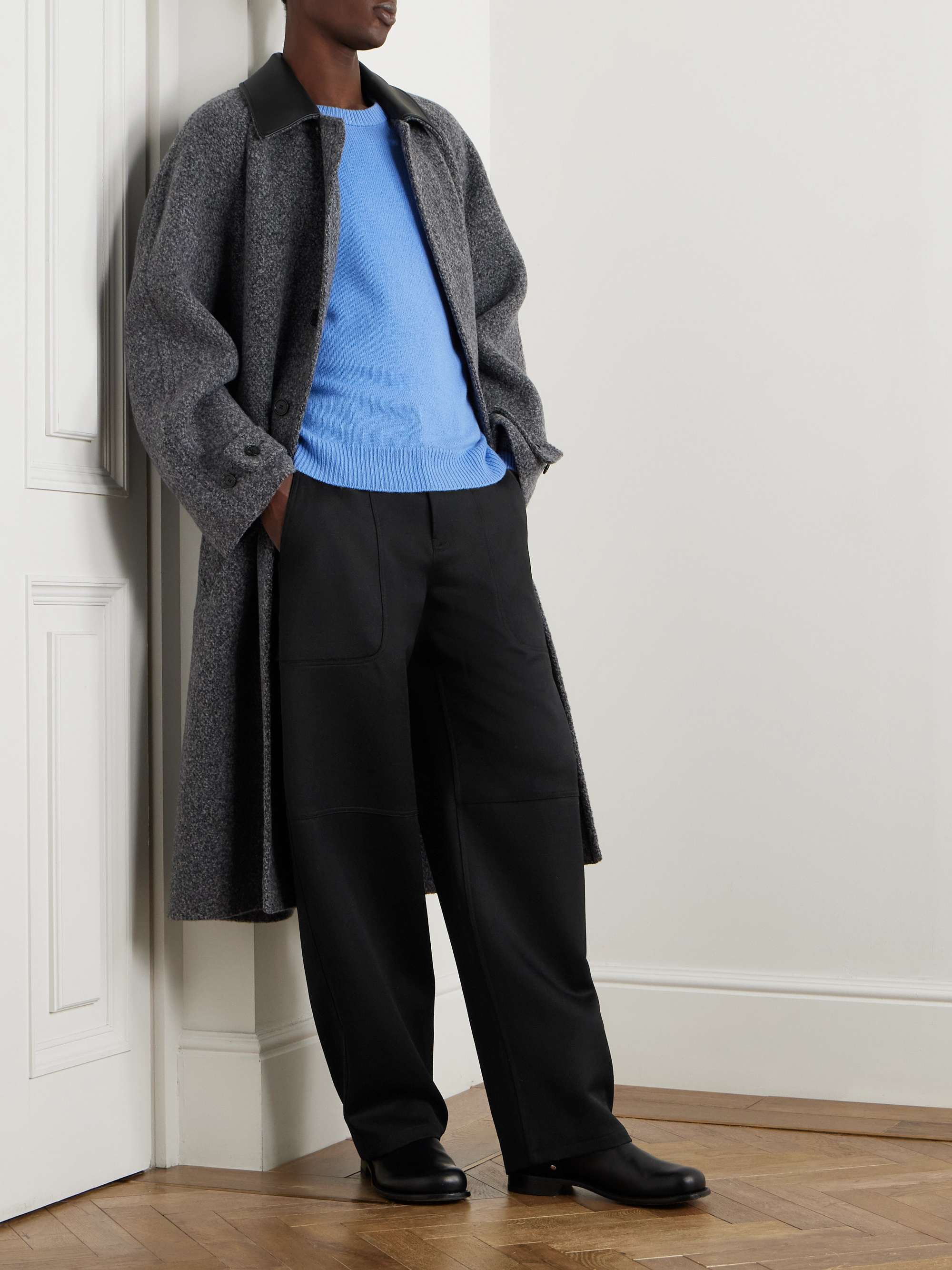 Straight-Leg Panelled Wool-Twill Cargo Trousers view
