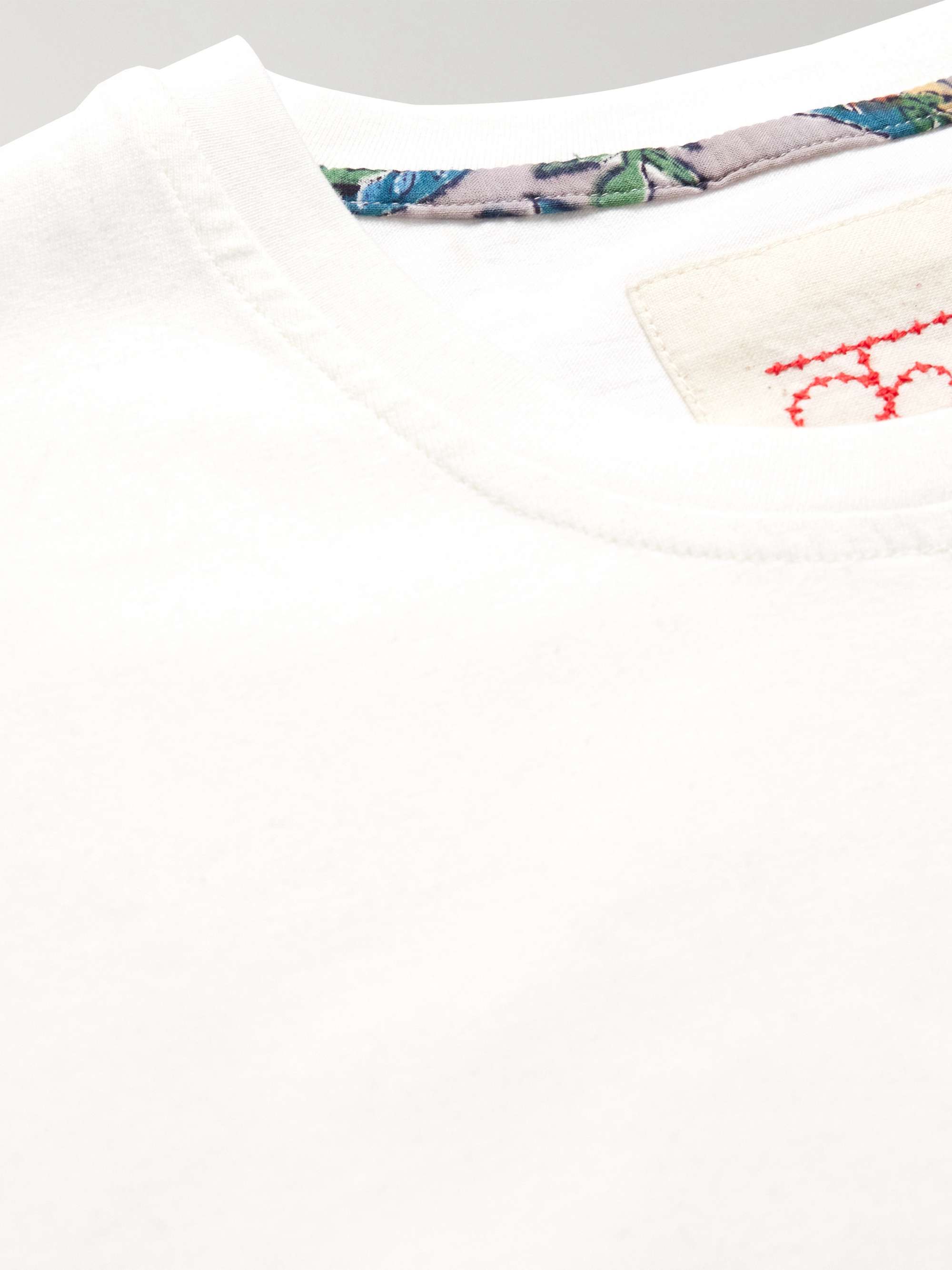 Embroidered Appliquéd Cotton-Jersey T-Shirt view