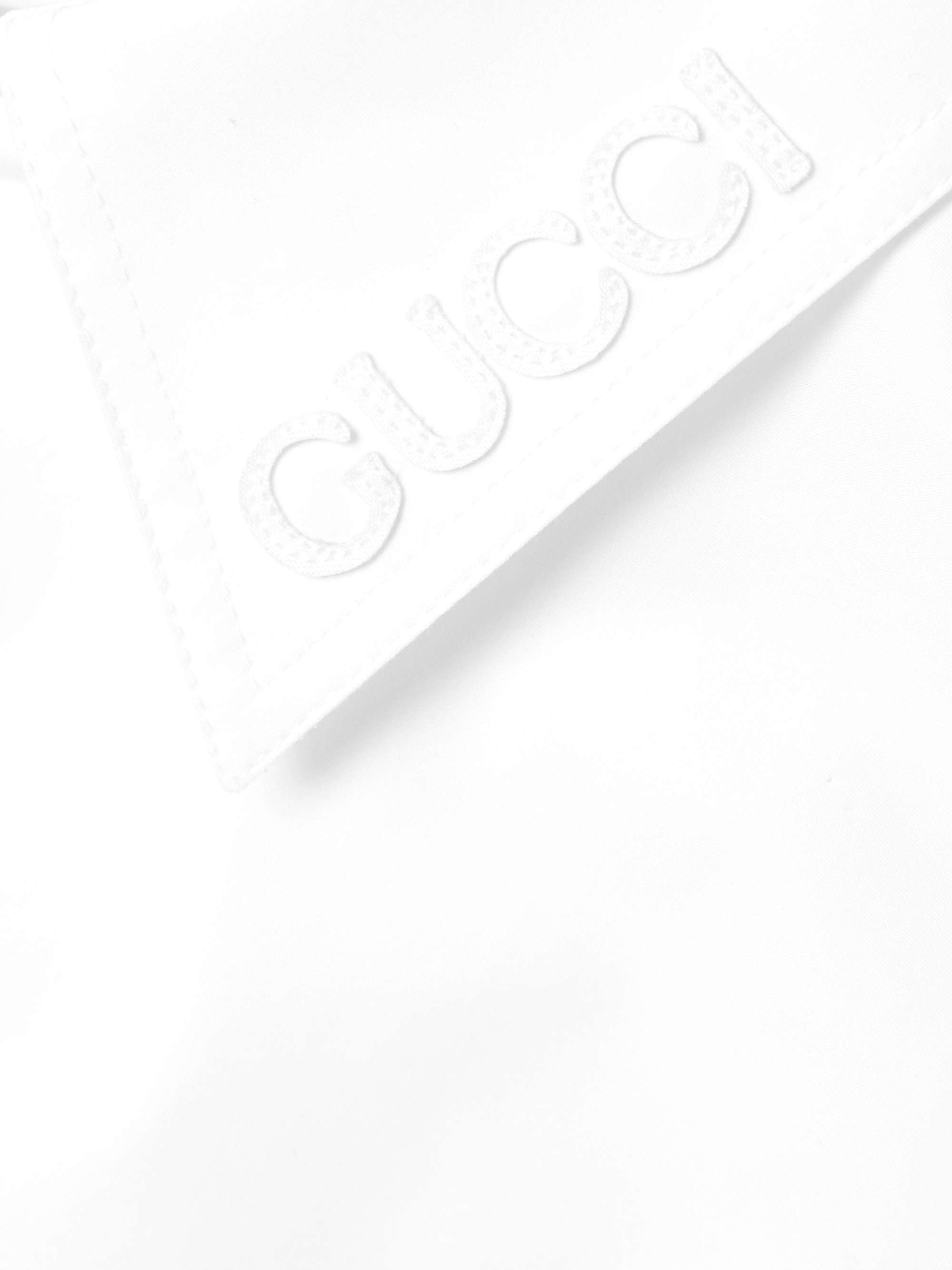 Oversized appliquéd cotton-poplin shirt view