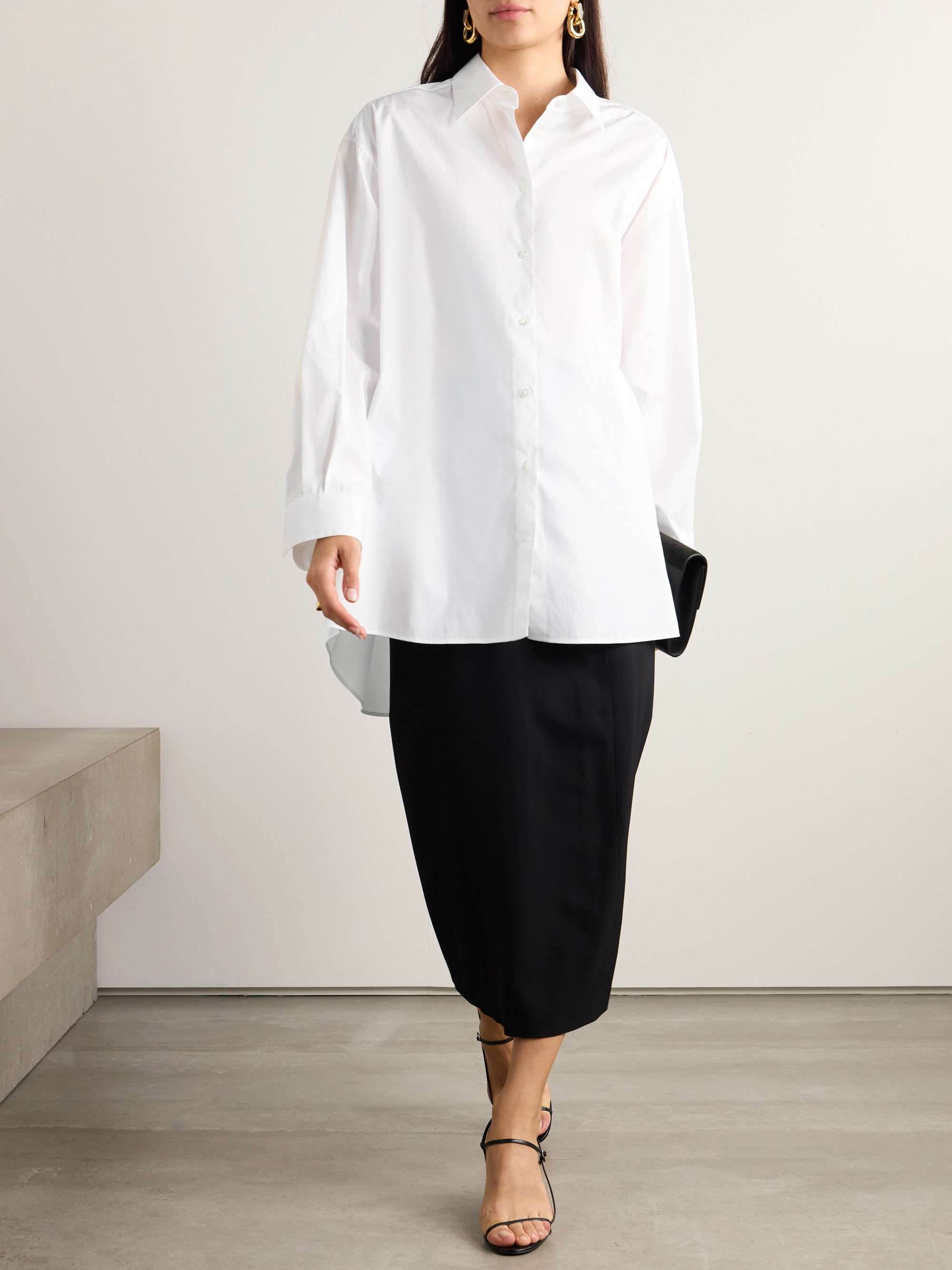 Essentials Luka oversized cotton-poplin shirt view