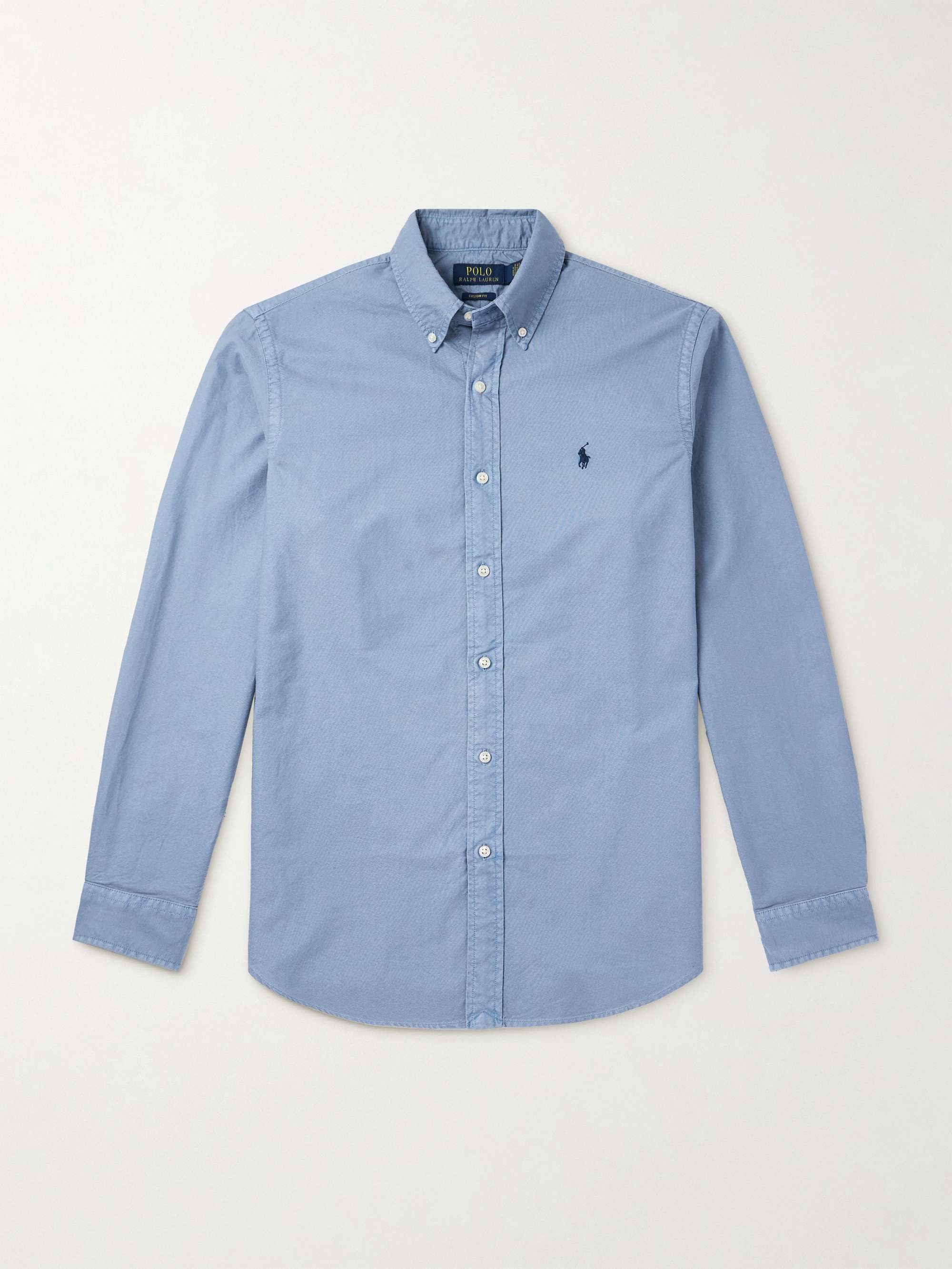 Button-Down Collar Logo-Embroidered Cotton Shirt view