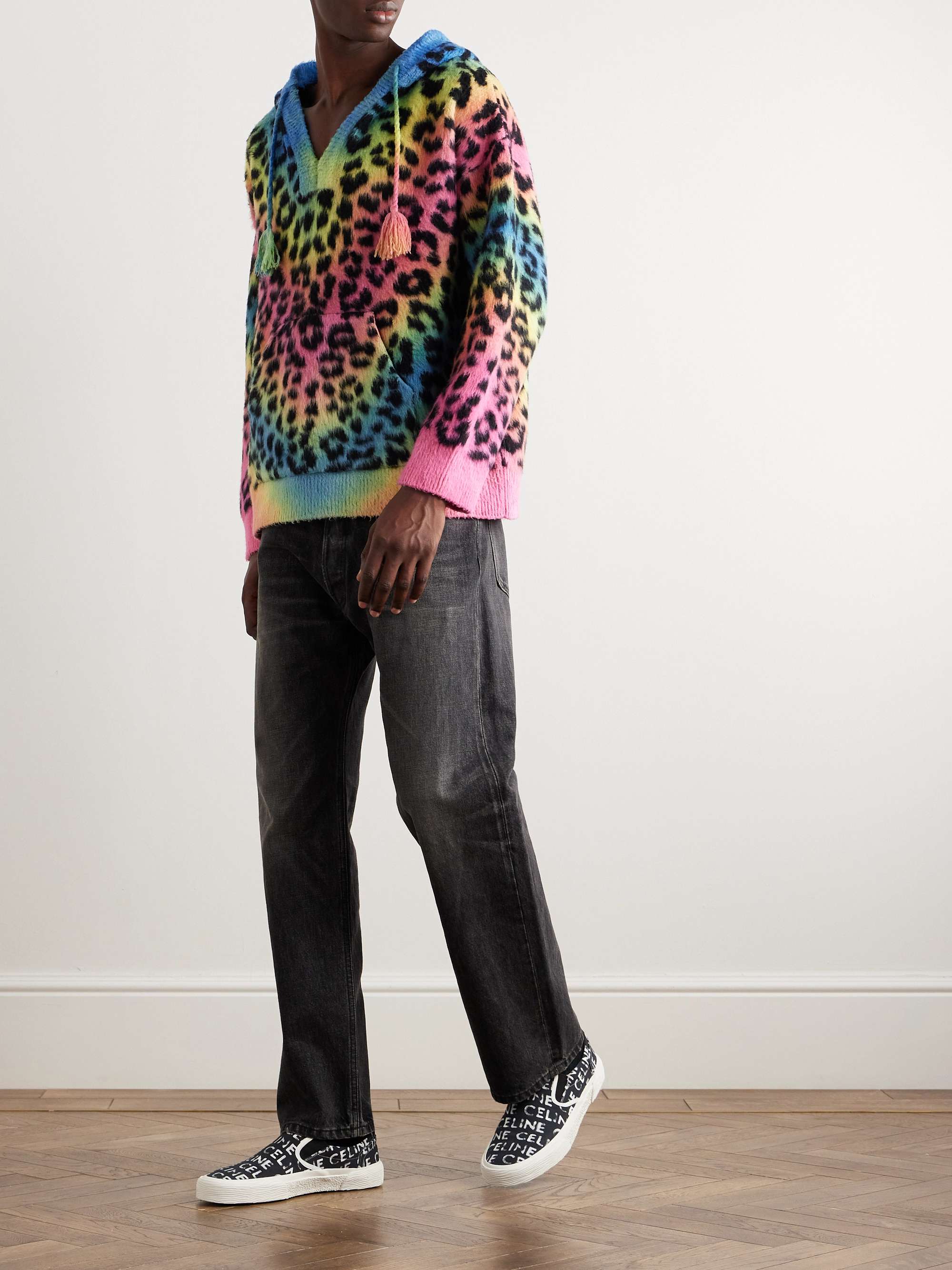 Baja Leopard-Print Brushed Cotton-Blend Hoodie view