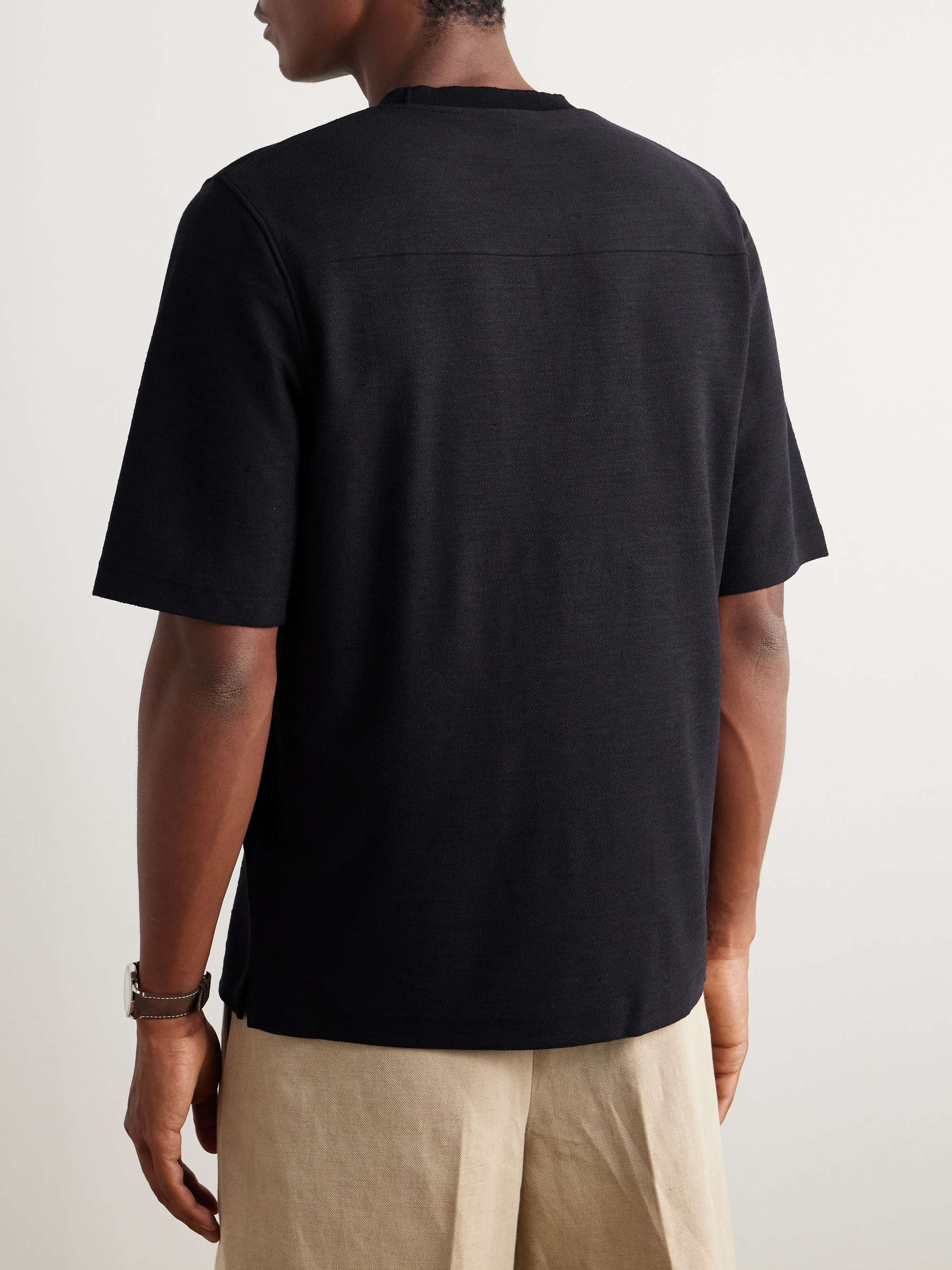 Quarna Oversized Knitted Silk, Cotton and Linen-Blend T-Shirt view