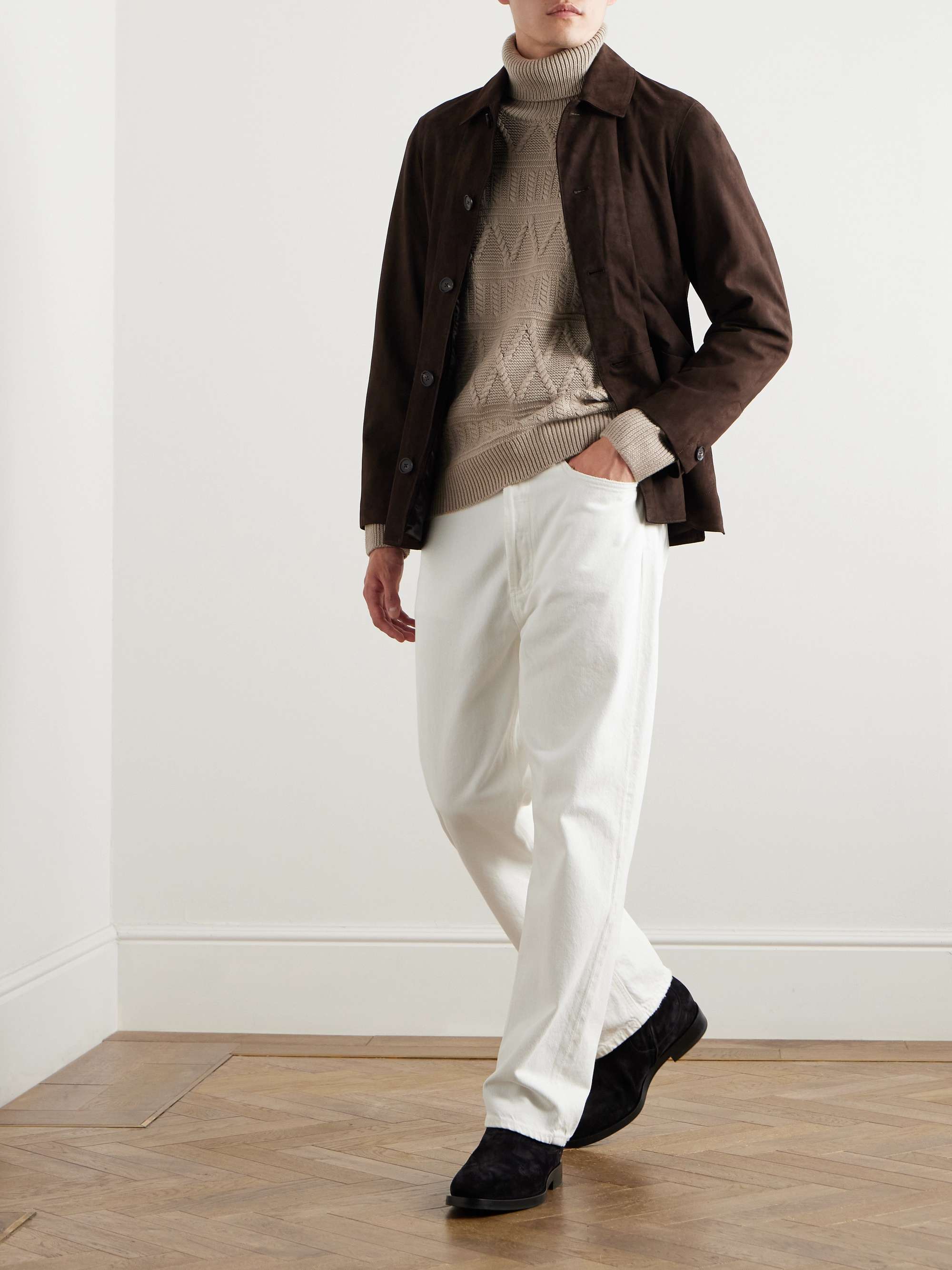 Jacquard-Knit Wool Rollneck Sweater view