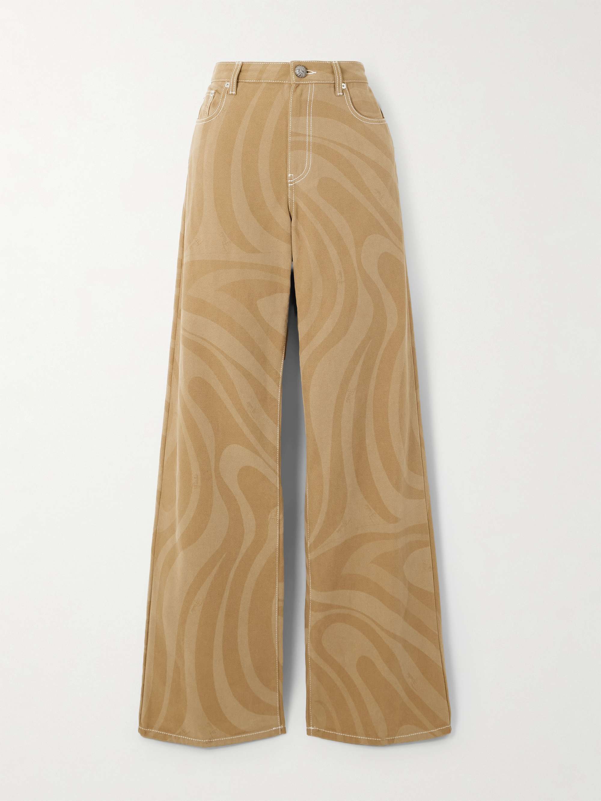 Printed cotton-canvas wide-leg pants view