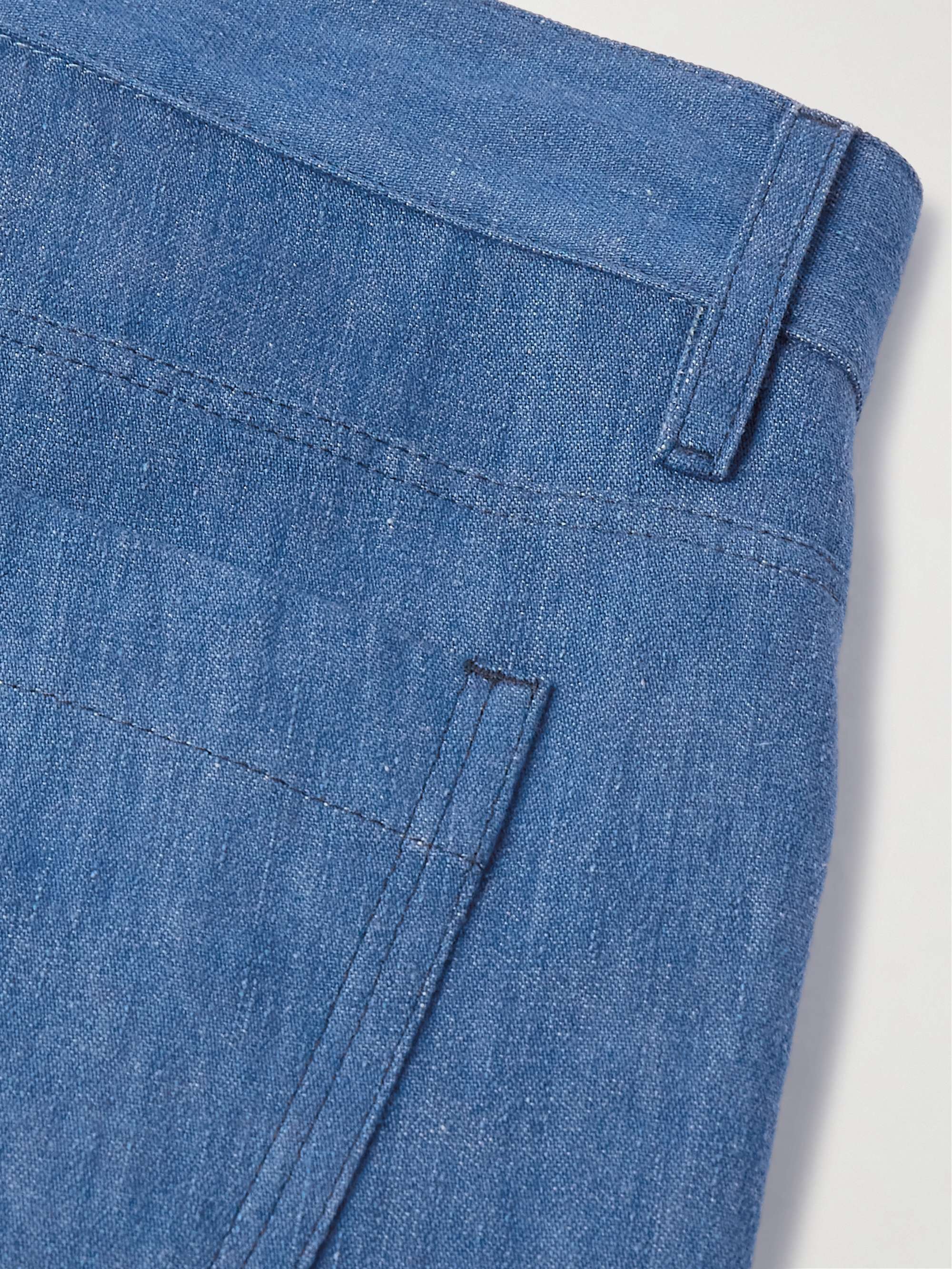 Slim-Fit Cotton and Linen-Blend Trousers view