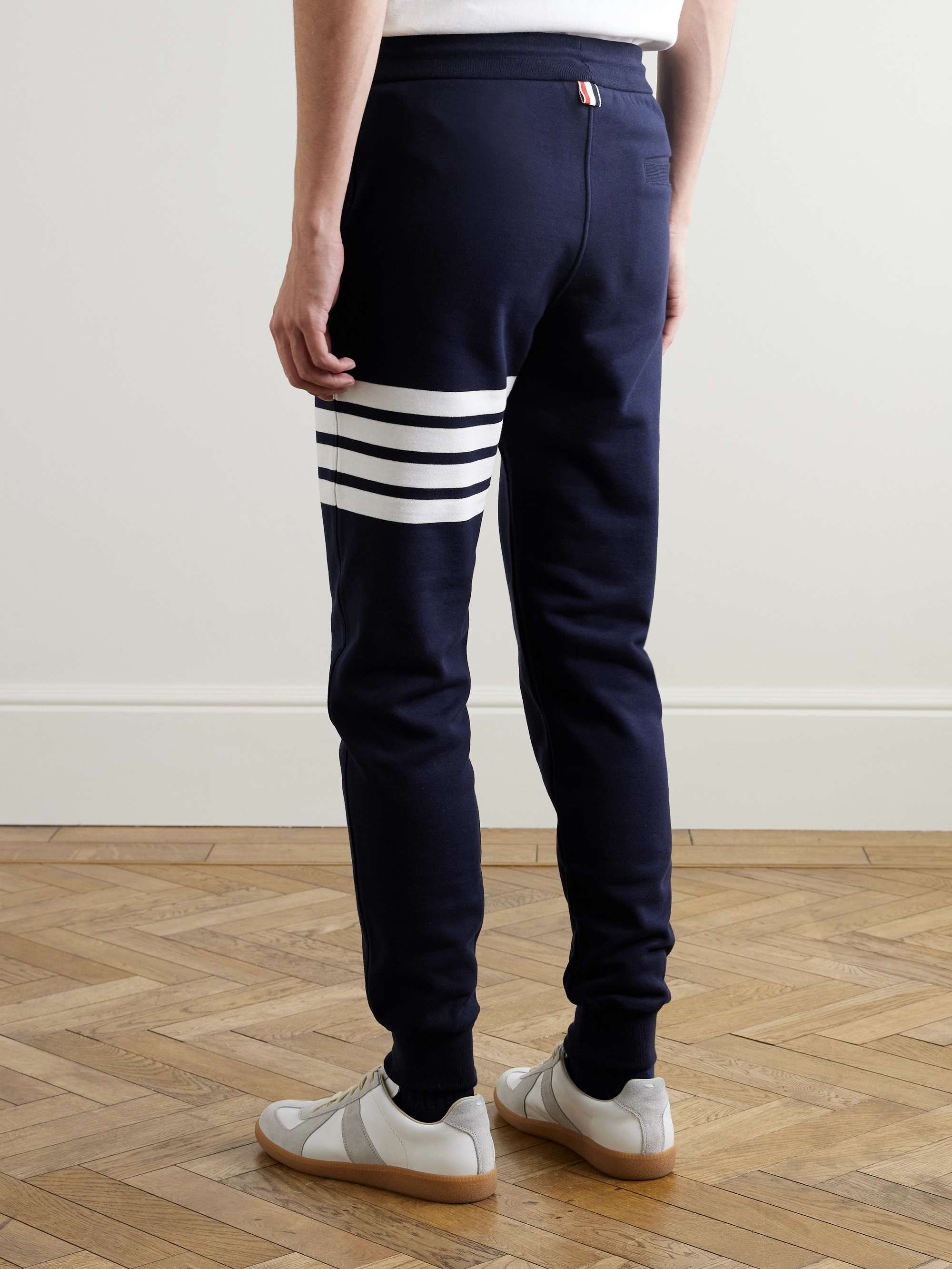 Tapered Striped Loopback Cotton-Jersey Sweatpants view