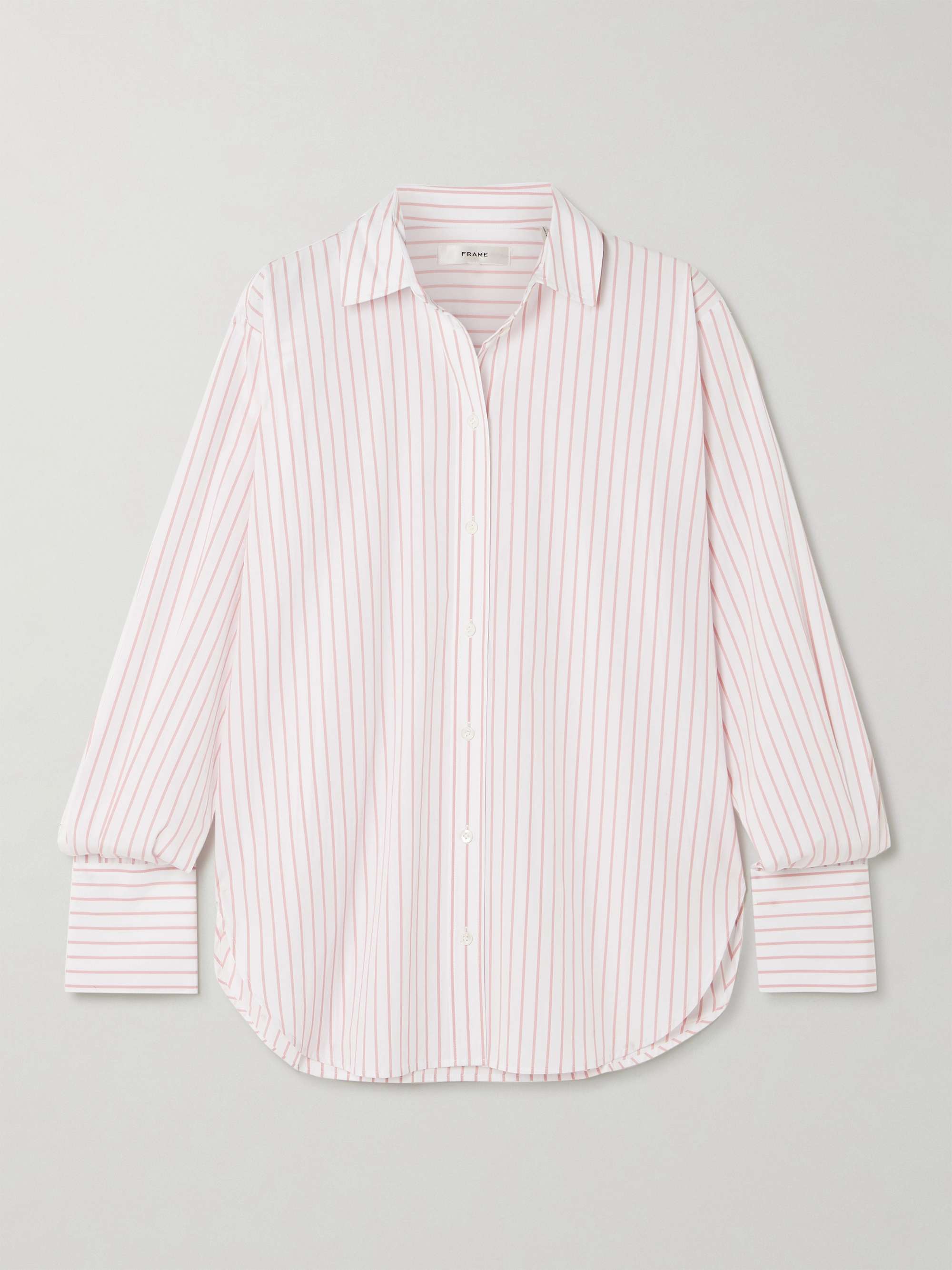 The Oversized striped cotton-poplin shirt view