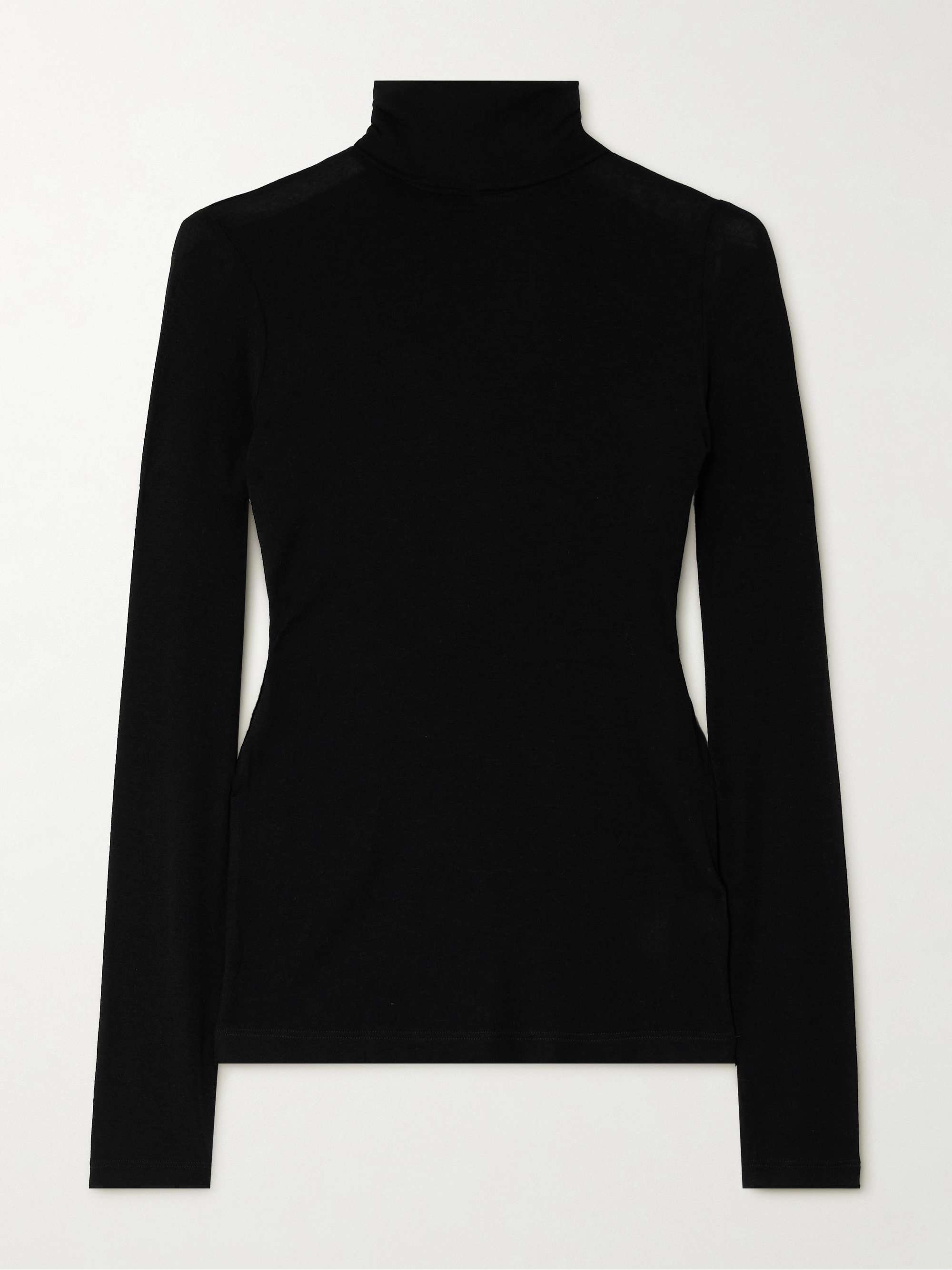 Pascale stretch-Lyocell turtleneck top view