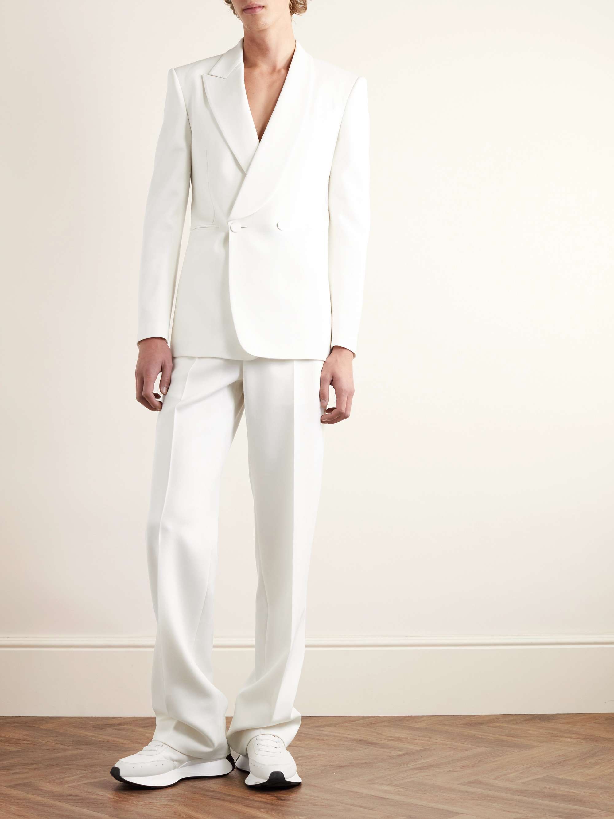 Straight-Leg Wool-Twill Suit Trousers view