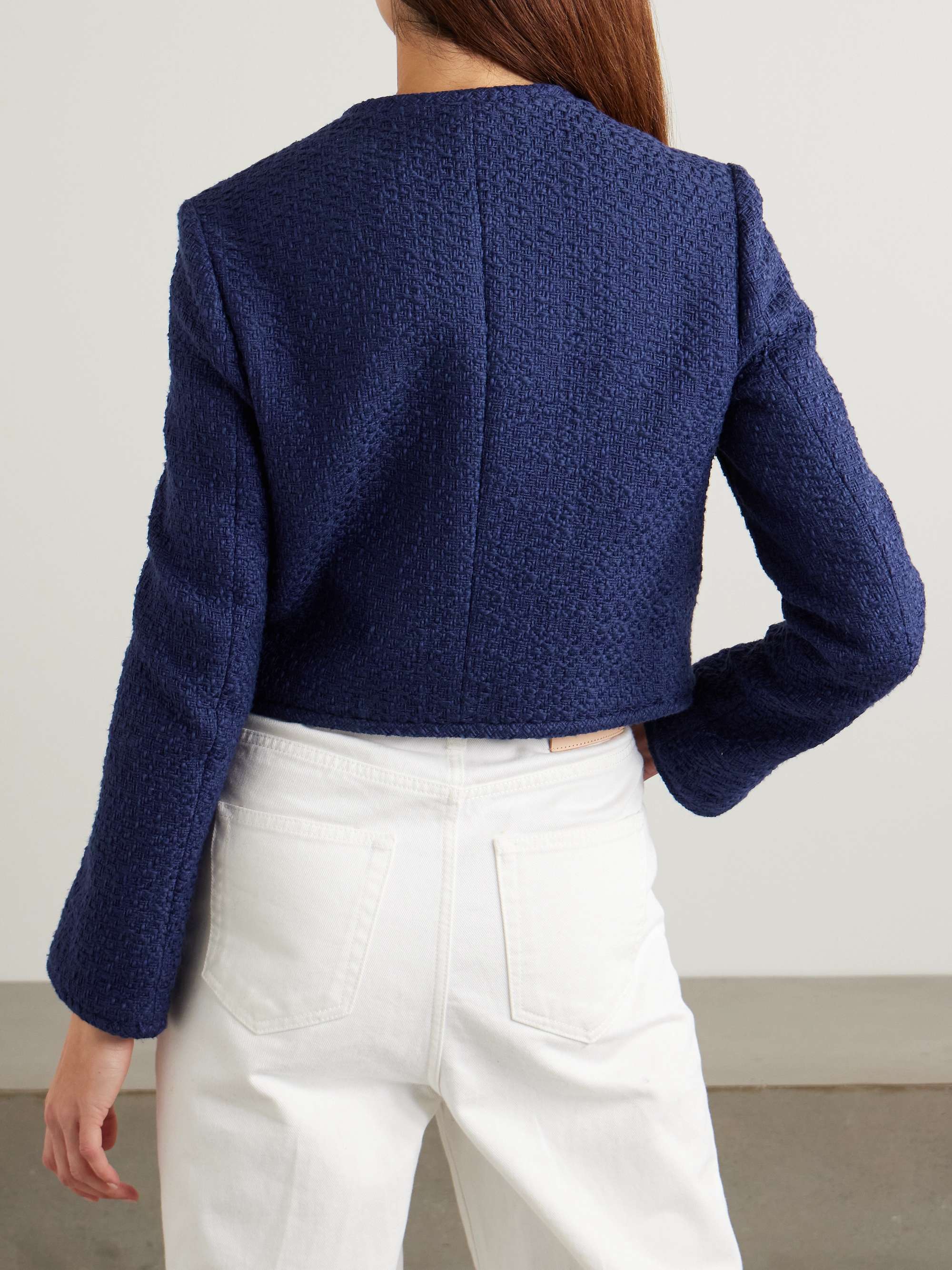 Cropped organic cotton-tweed jacket view