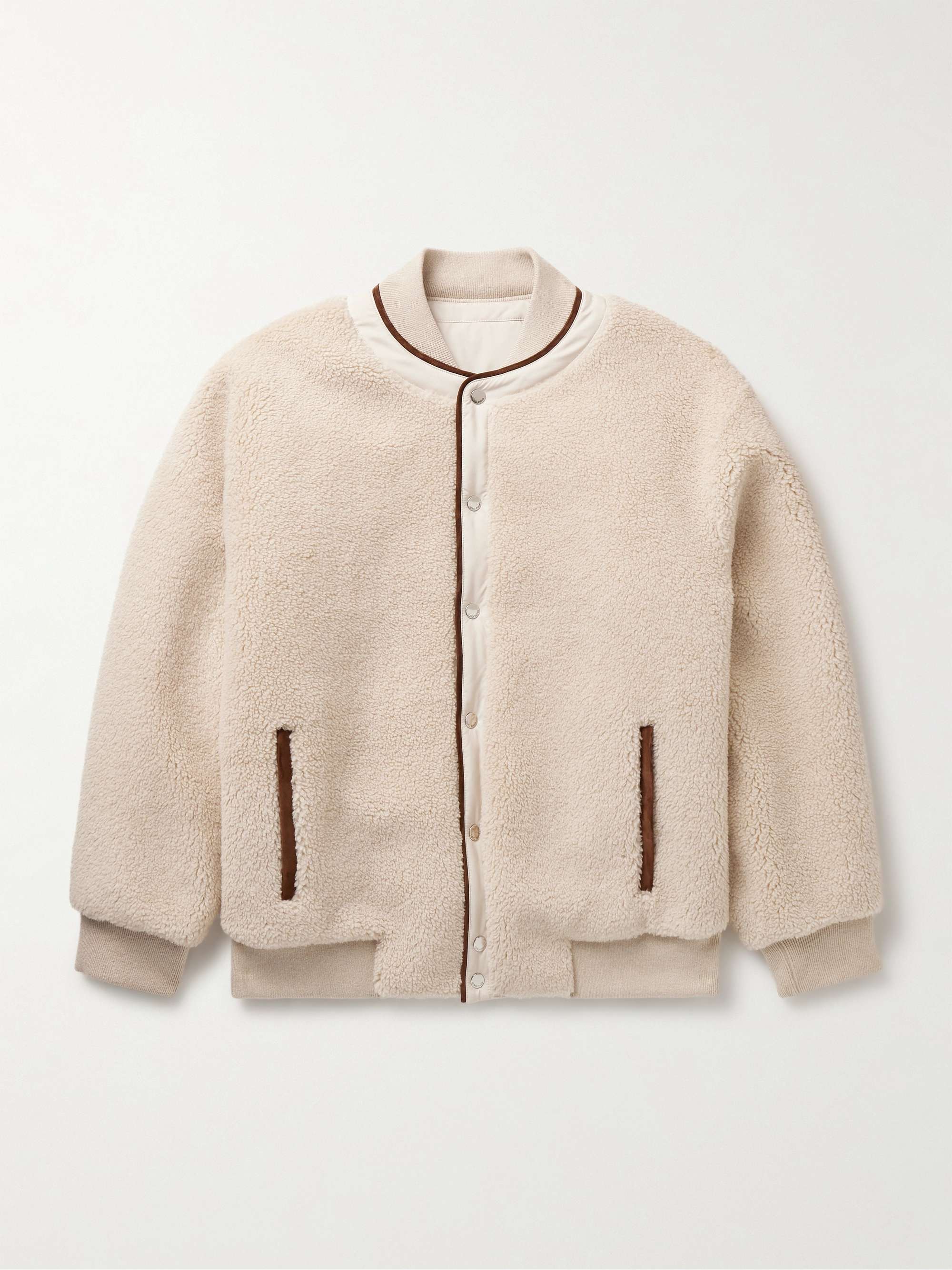 Arosa Reversible Suede-Trimmed Cashfur and Quilted Wind Shell Bomber Jacket view