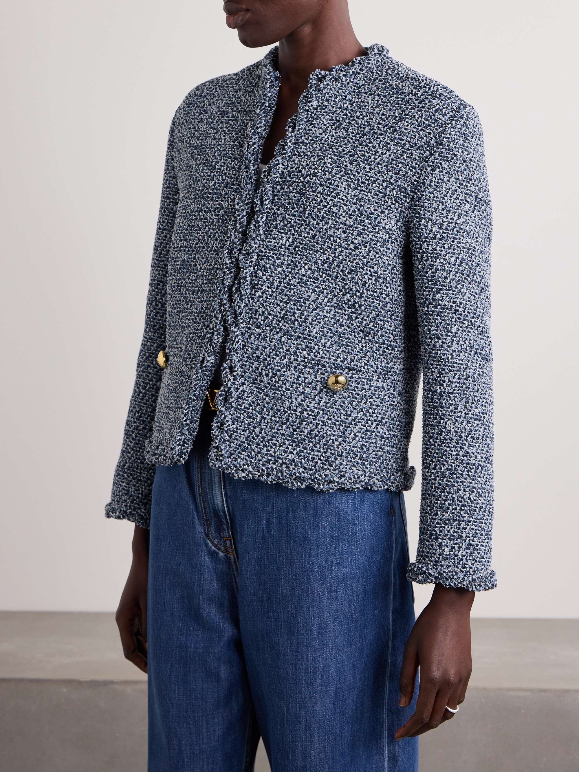 Ruffled tweed jacket view