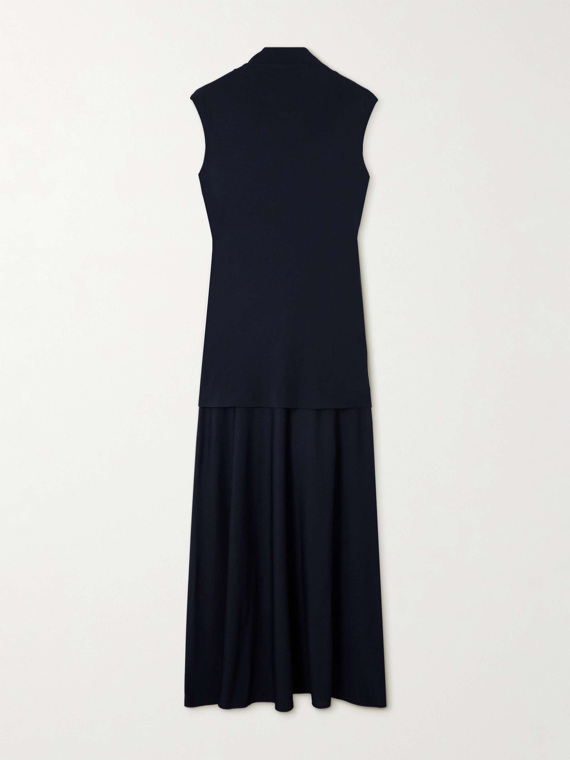Layered jersey turtleneck maxi dress view