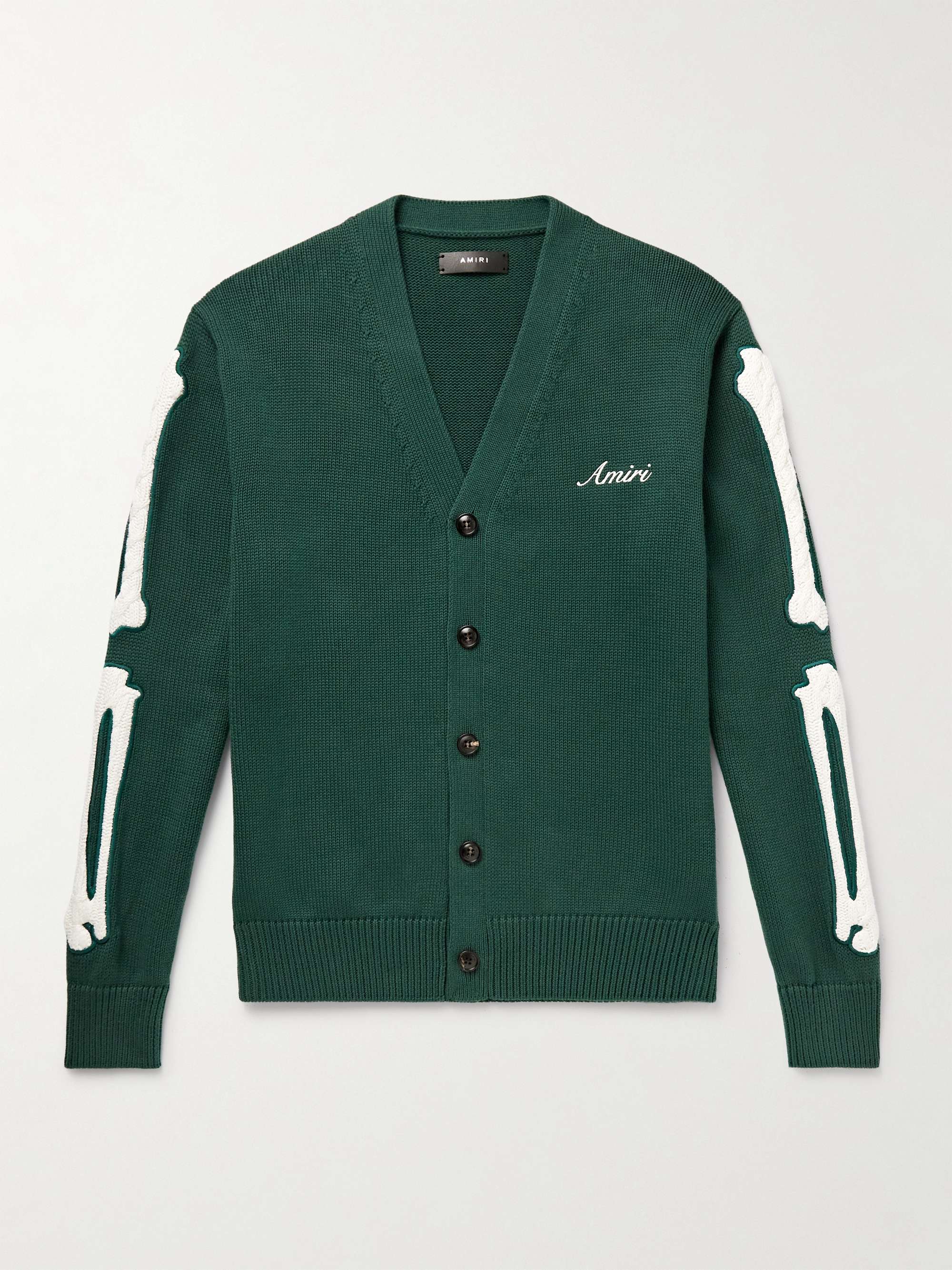 Bones Logo-Embroidered Appliquéd Cotton Cardigan view