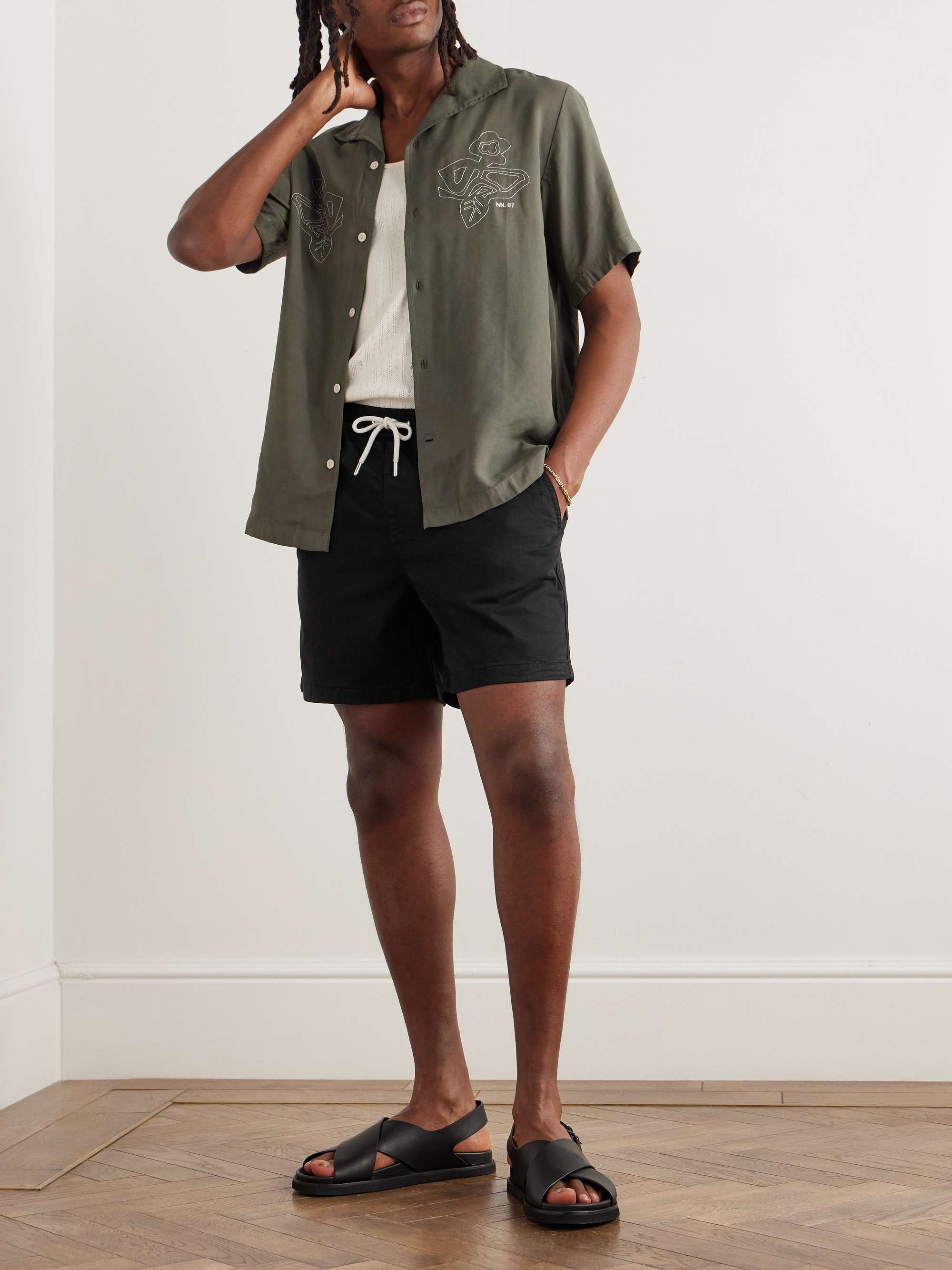 Gregor Straight-Leg TENCEL™ Lyocell and LENZING™ ECOVERO™-Blend Twill Drawstring Shorts view