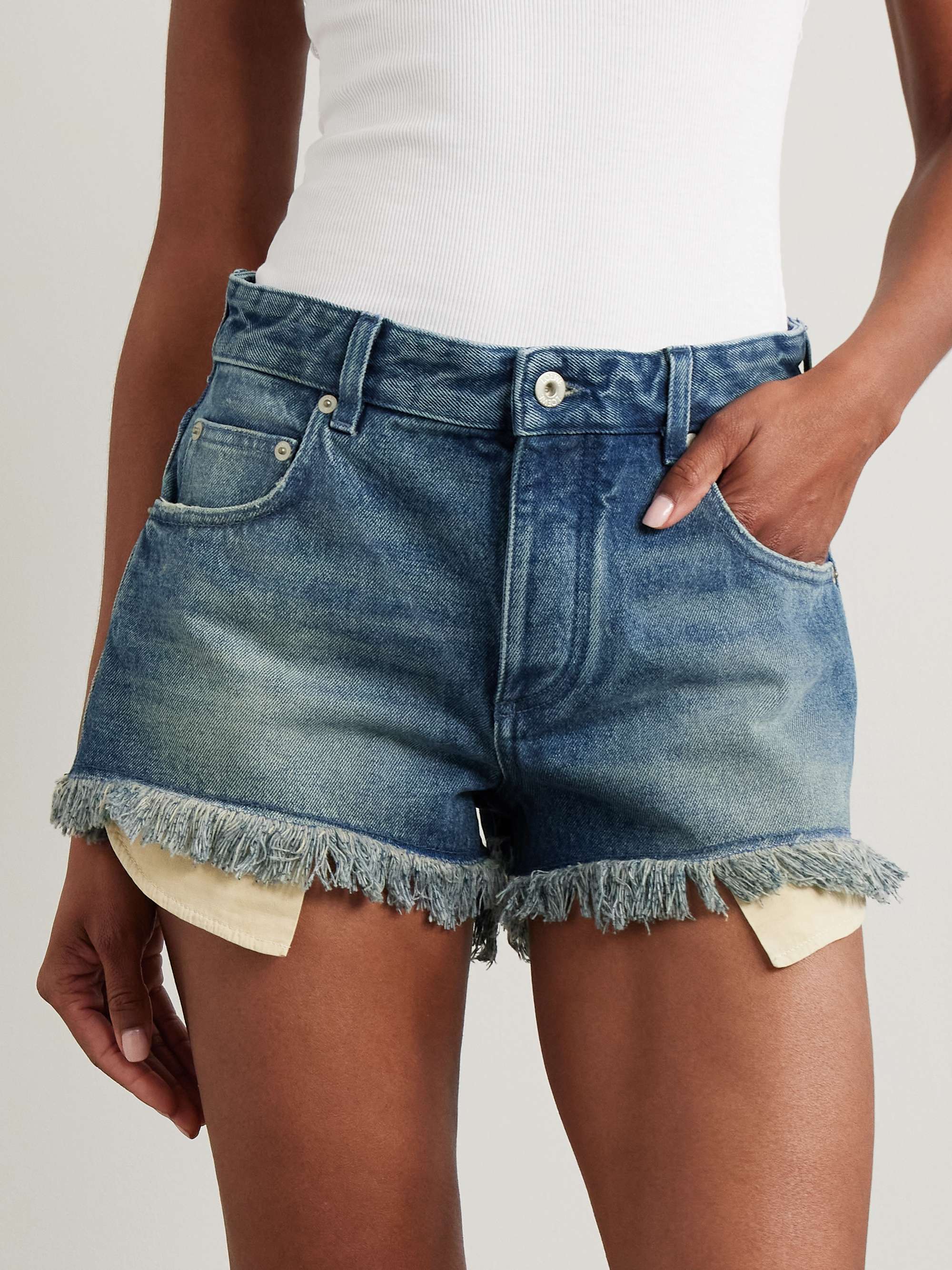 + Paula's Ibiza fringed denim shorts view