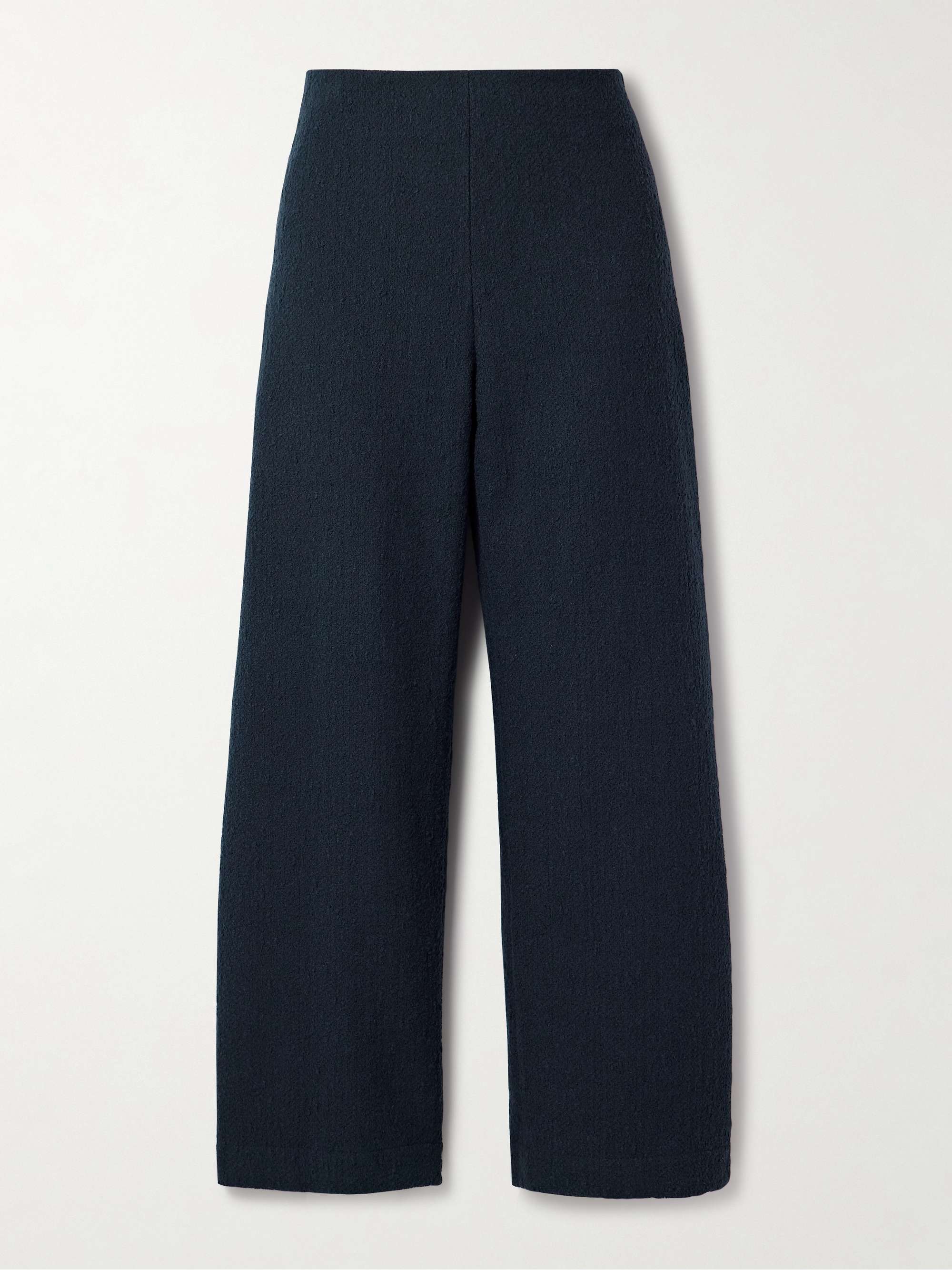 Cotton-blend bouclé-tweed straight-leg pants view