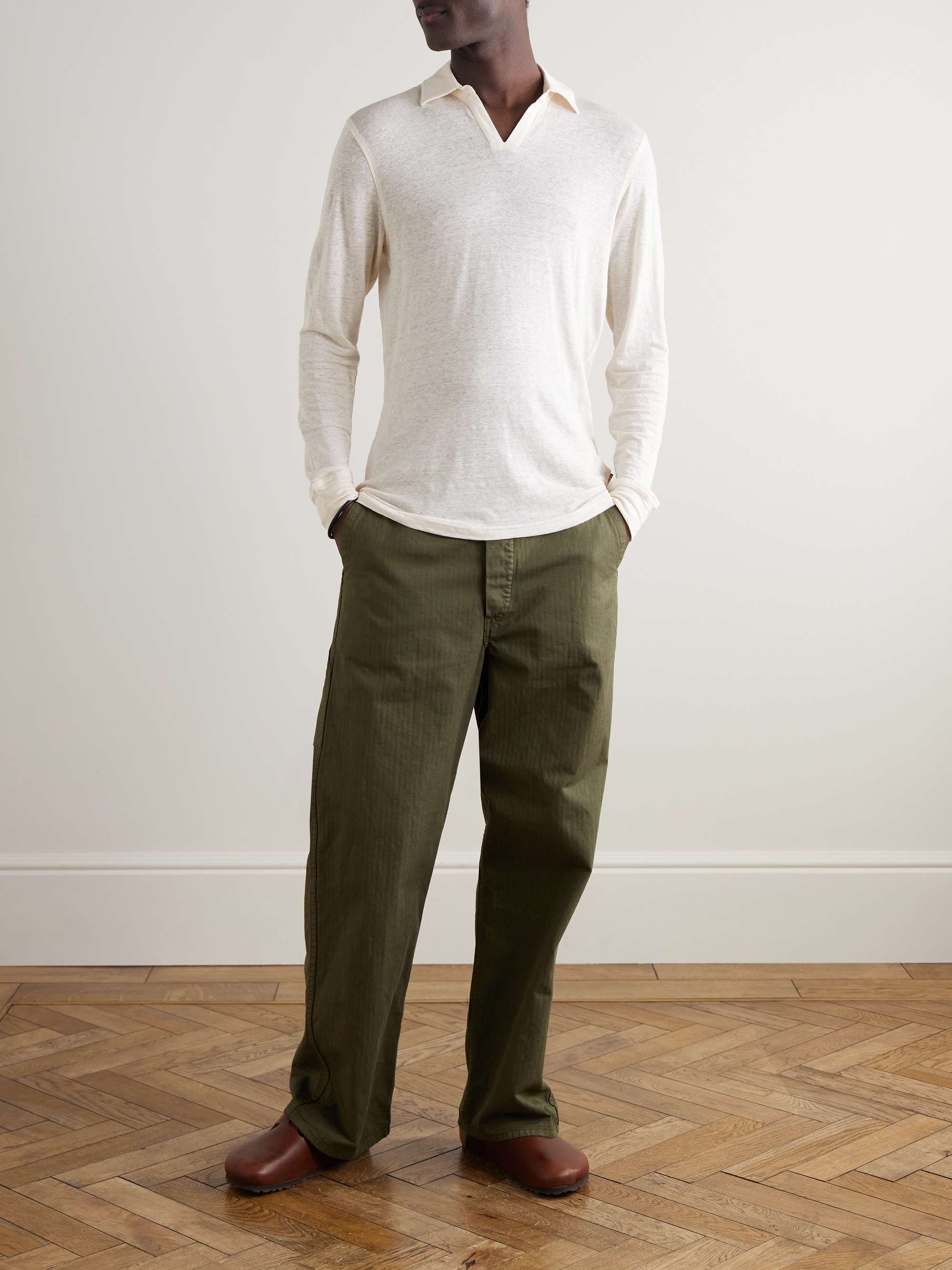 Felix Linen-Blend Jersey Polo Shirt view