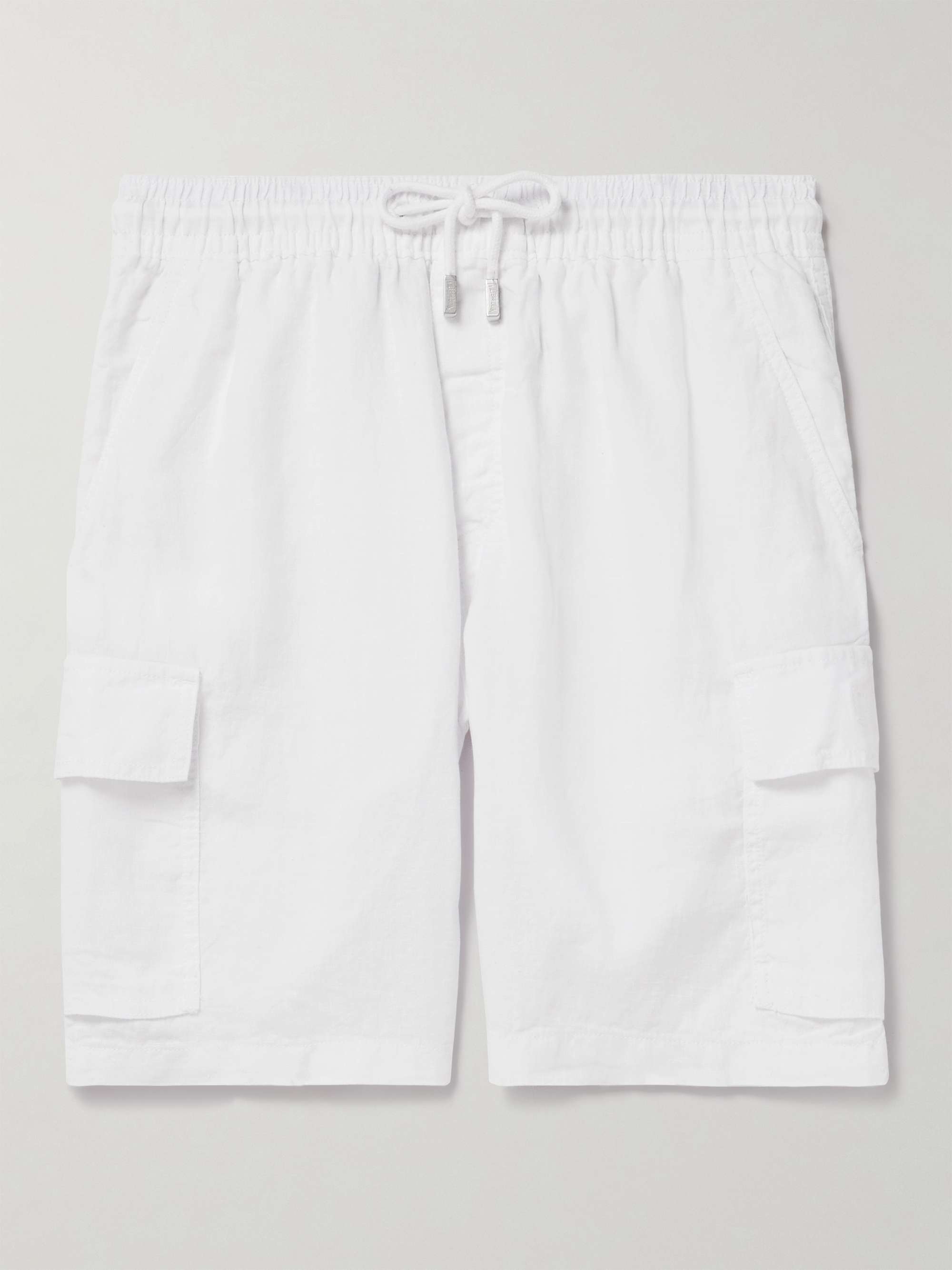 Straight-Leg Linen Drawstring Cargo Shorts view
