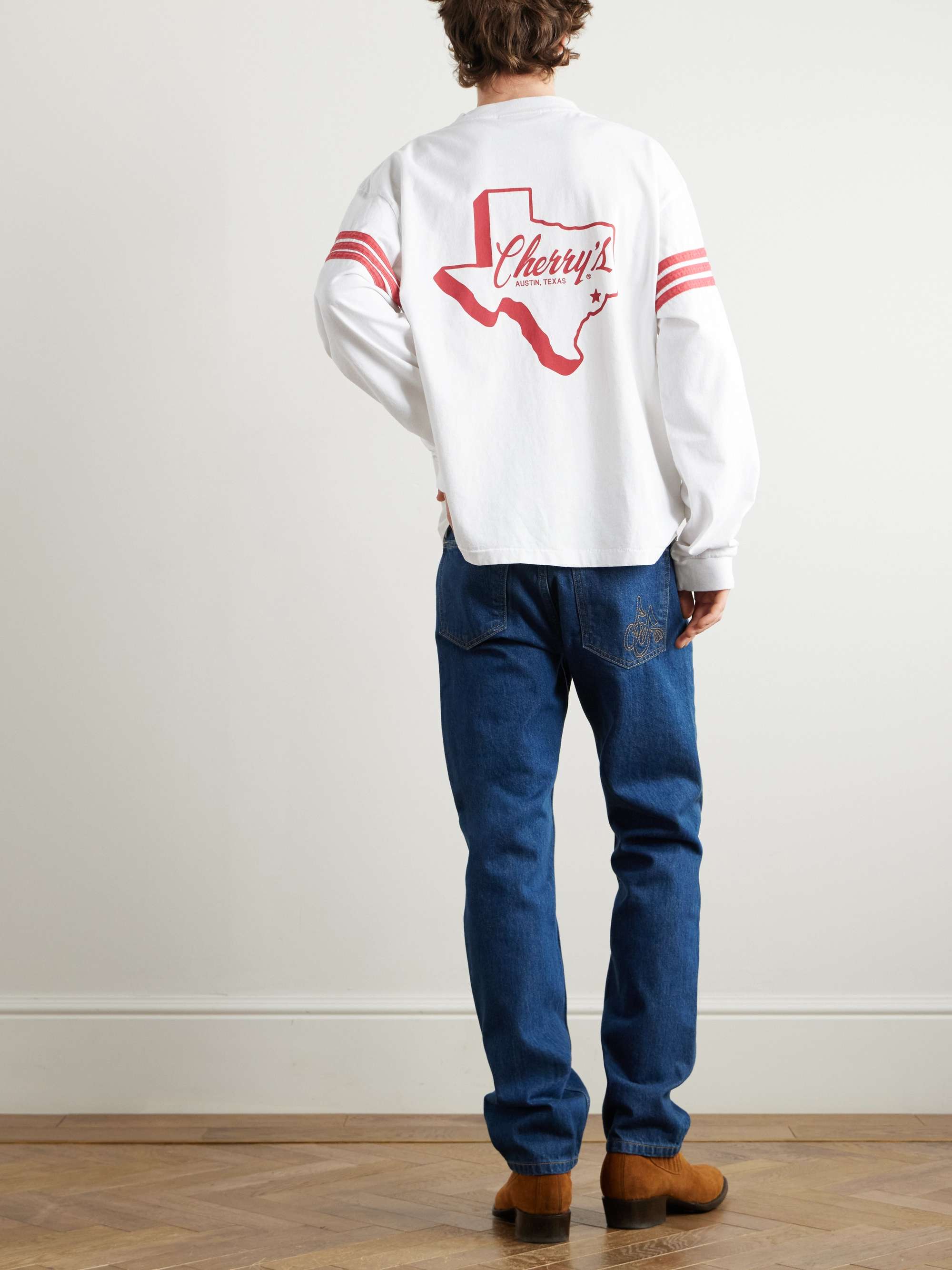 Austin Striped Logo-Print Cotton-Jersey T-Shirt view
