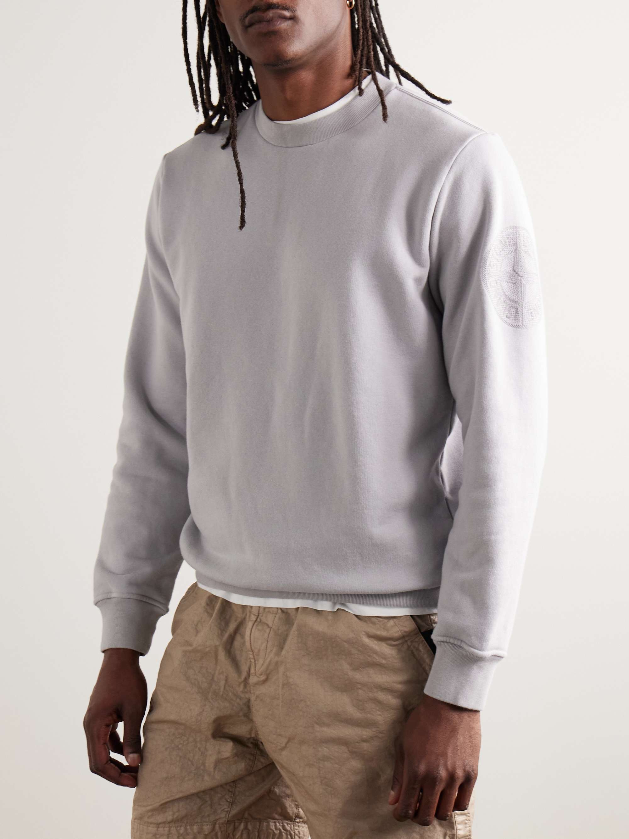 Logo-Embroidered Garment-Dyed Cotton-Jersey Sweatshirt view